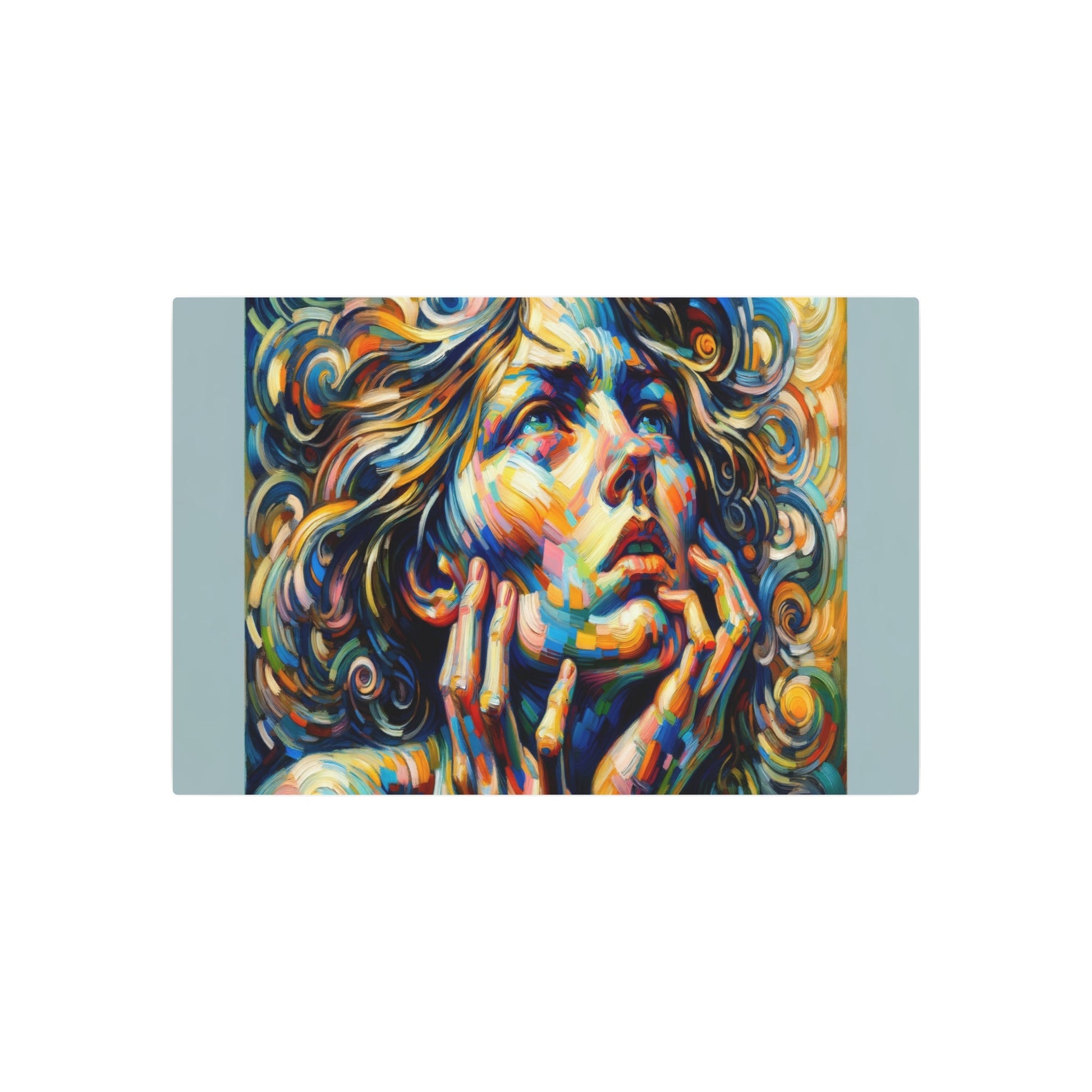 Metal Poster Art | "Expressionist Art Image Inspired by Edvard Munch and Wassily Kandinsky - Western Art Styles, Expressionism Category" - Metal Poster Art 36″ x 24″ (Horizontal) 0.12''