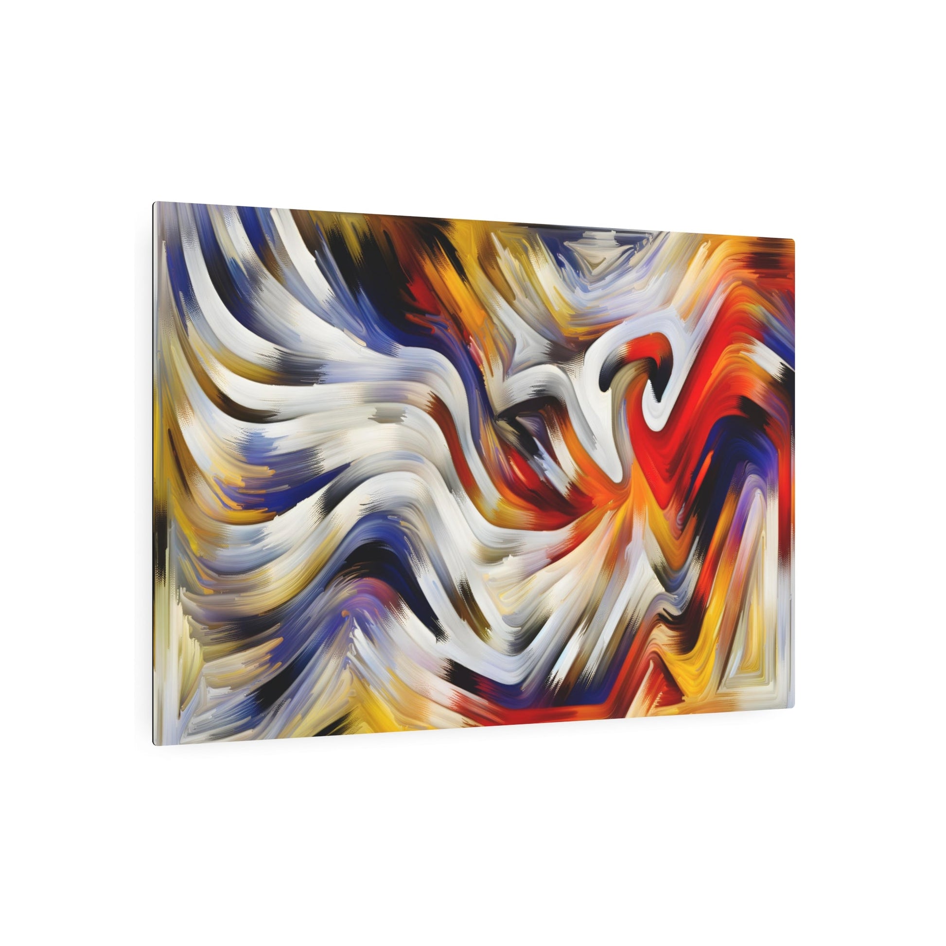 Metal Poster Art | "Abstract Expressionism Artwork - Modern Contemporary Style Bird Representation" - Metal Poster Art 36″ x 24″ (Horizontal) 0.12''