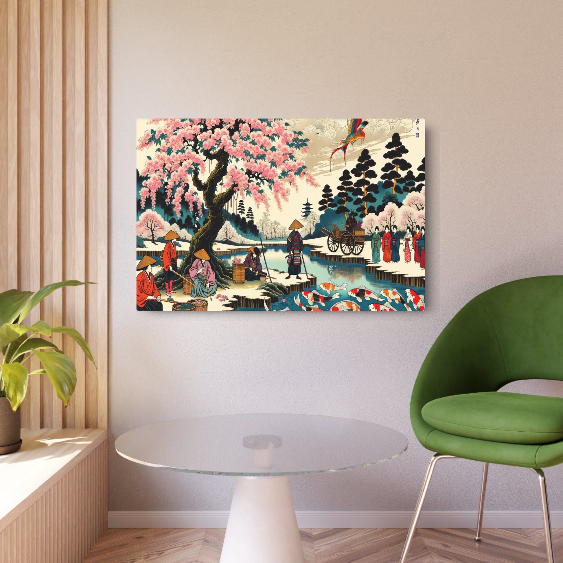 Metal Poster Art | "Traditional Edo - Era Ukiyo - e Art Print: Vibrant Japanese Scenes of Nature, Daily Life & Historical Events - Asian Art Styles Collection - Metal Poster Art 36″ x 24″ (Horizontal) 0.12''