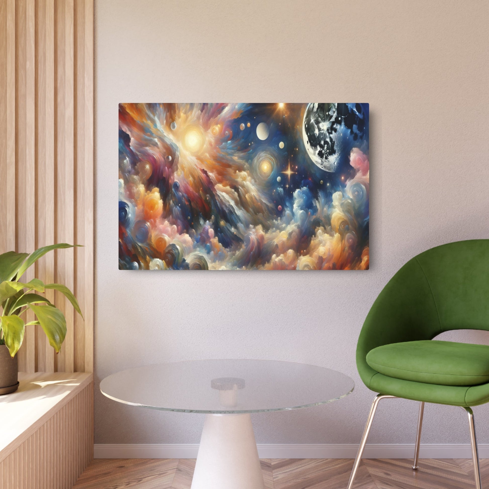 Metal Poster Art | "Western Art Styles: Post - Impressionism Celestial Body Painting with Vivid Colors and Real Life Subject Matter" - Metal Poster Art 36″ x 24″ (Horizontal) 0.12''