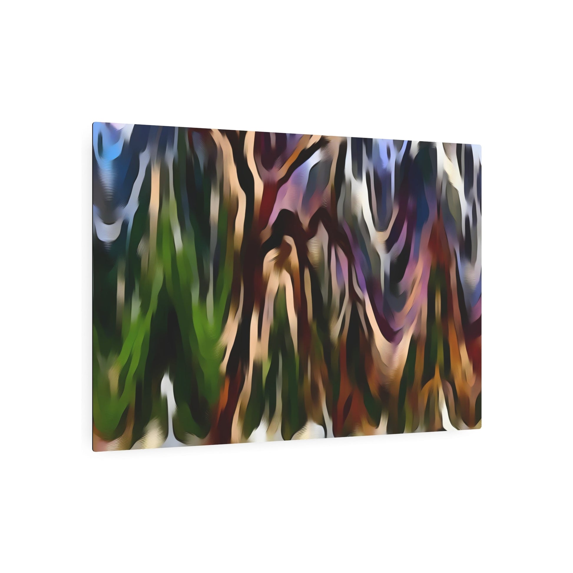 Metal Poster Art | "Modern Abstract Expressionism Art - Vibrant Tree and Forest Scene in Contemporary Style" - Metal Poster Art 36″ x 24″ (Horizontal) 0.12''