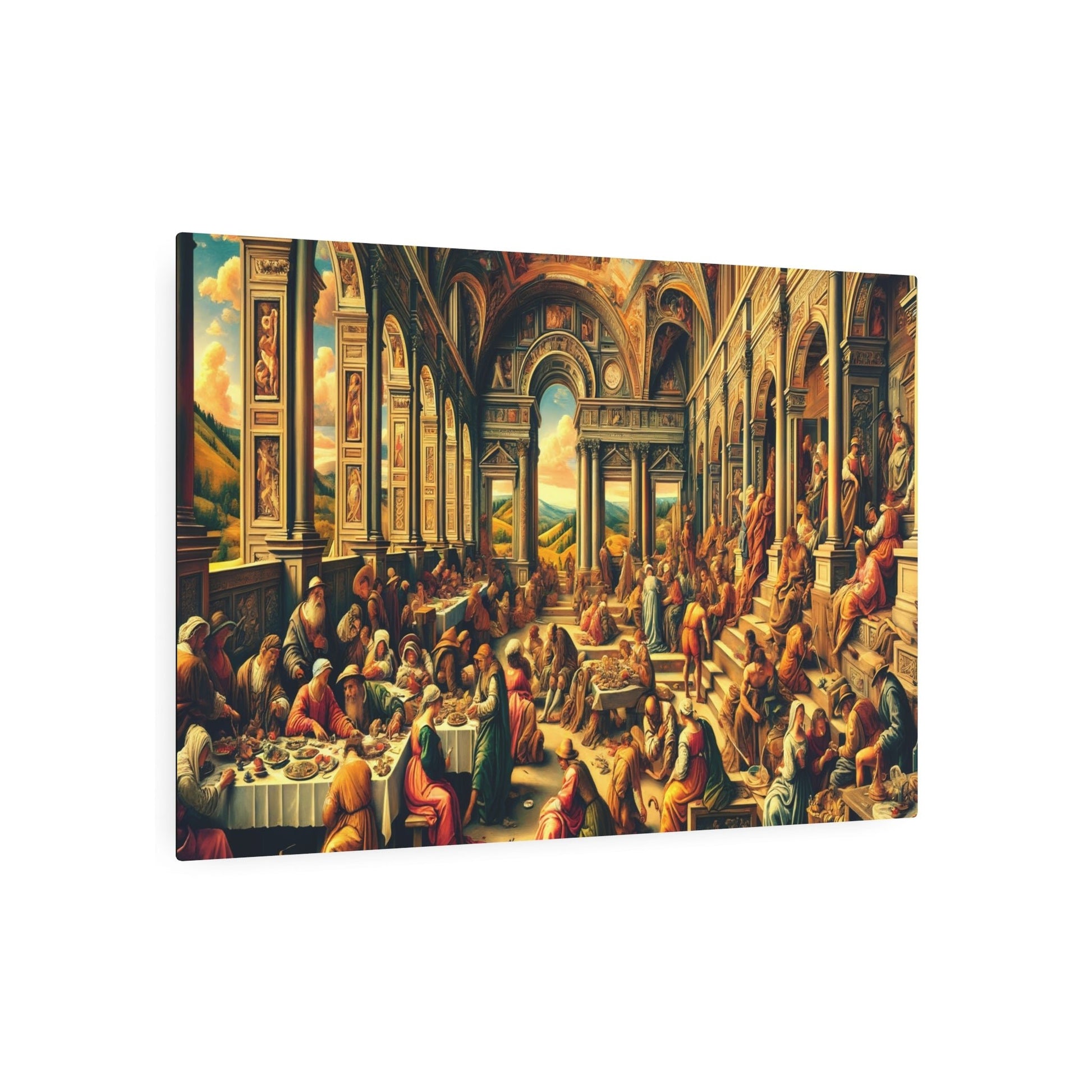 Metal Poster Art | "Renaissance Era Artwork - Detailed Western Art Style Painting with Rich Warm Colors" - Metal Poster Art 36″ x 24″ (Horizontal) 0.12''