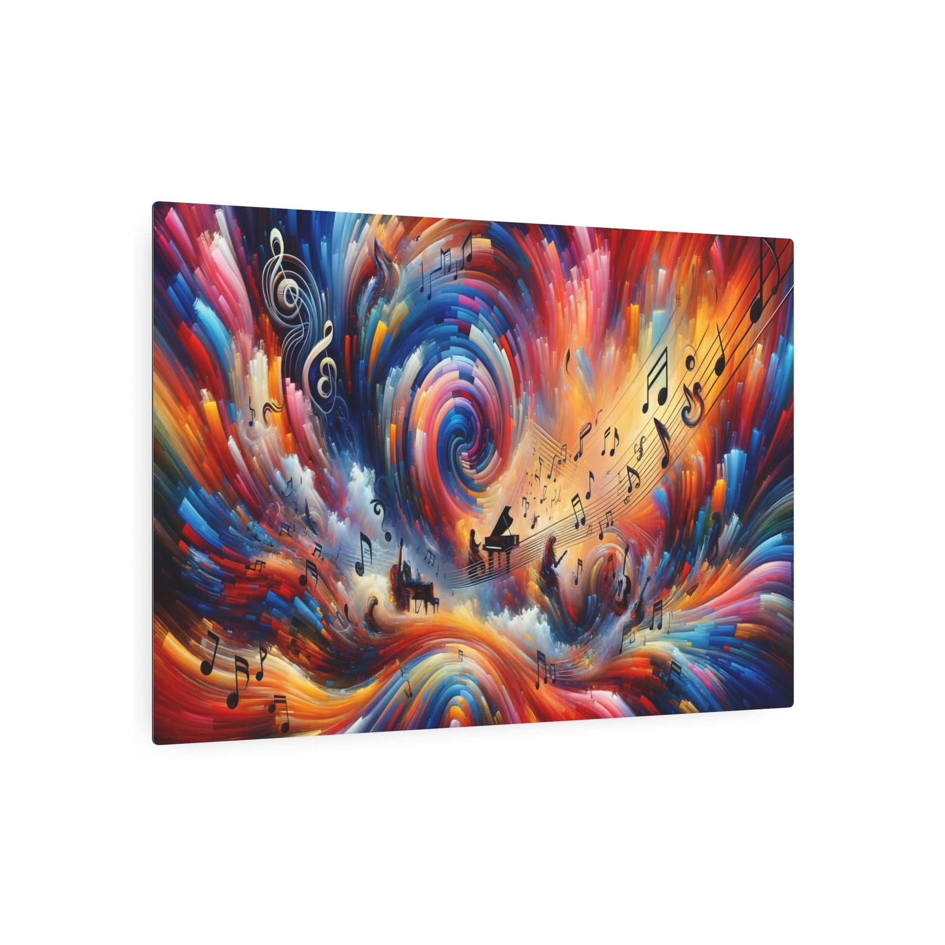 Metal Poster Art | "Expressionism Style Western Art Painting: Harmonious Fusion of Music and Art Elements" - Metal Poster Art 36″ x 24″ (Horizontal) 0.12''