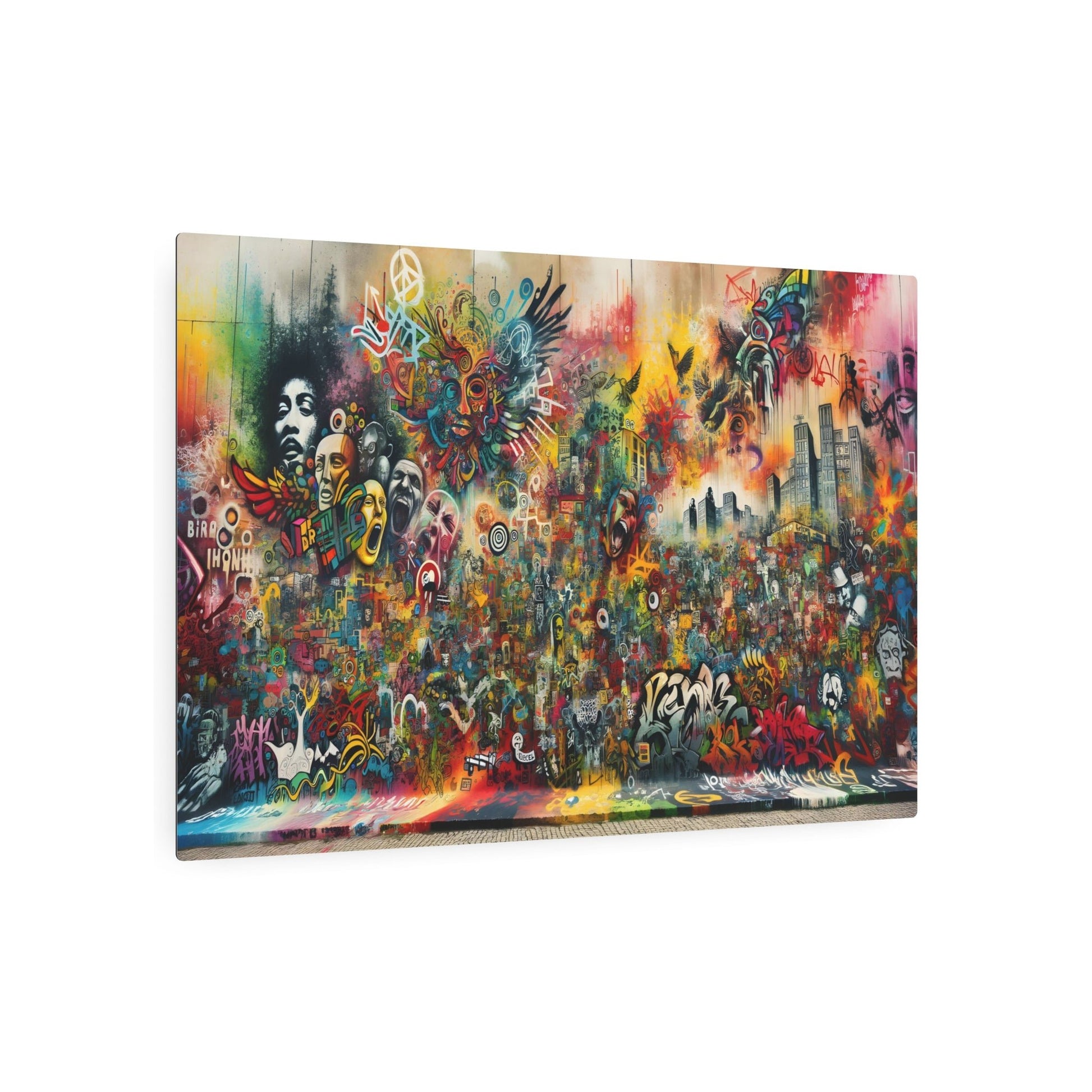 "Vibrant Street Art Graffiti Murals in Modern & Contemporary Styles" - Metal Poster Art 36″ x 24″ (Horizontal) 0.12''