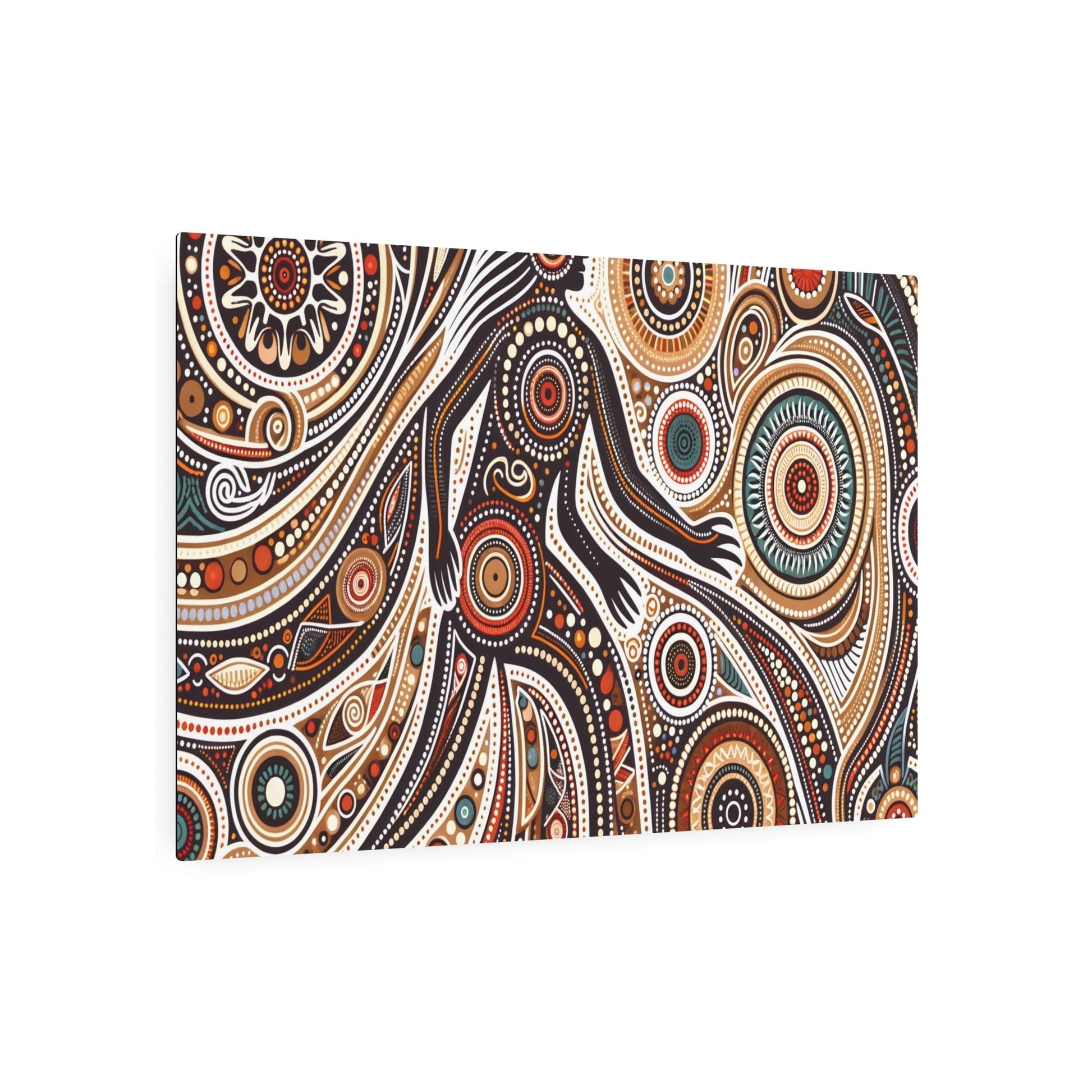 Metal Poster Art | "Traditional Aboriginal Art Inspired Image - Authentic Australian Pattern, Dot and Line Art in Non-Western & Global Styles Category" - Metal Poster Art 36″ x 24″ (Horizontal) 0.12''