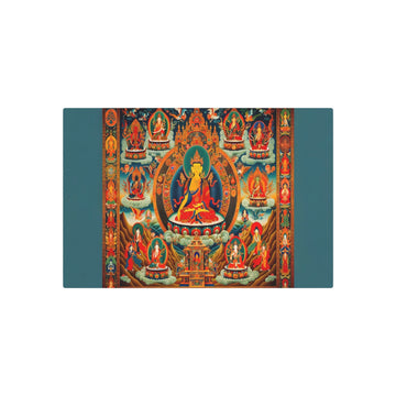 Metal Poster Art | "Traditional Tibetan Thangka Painting Visualization: Brightly Colored Symbolic Figures in Asian Art Styles" - Metal Poster Art 30″ x 20″ (Horizontal) 0.12''