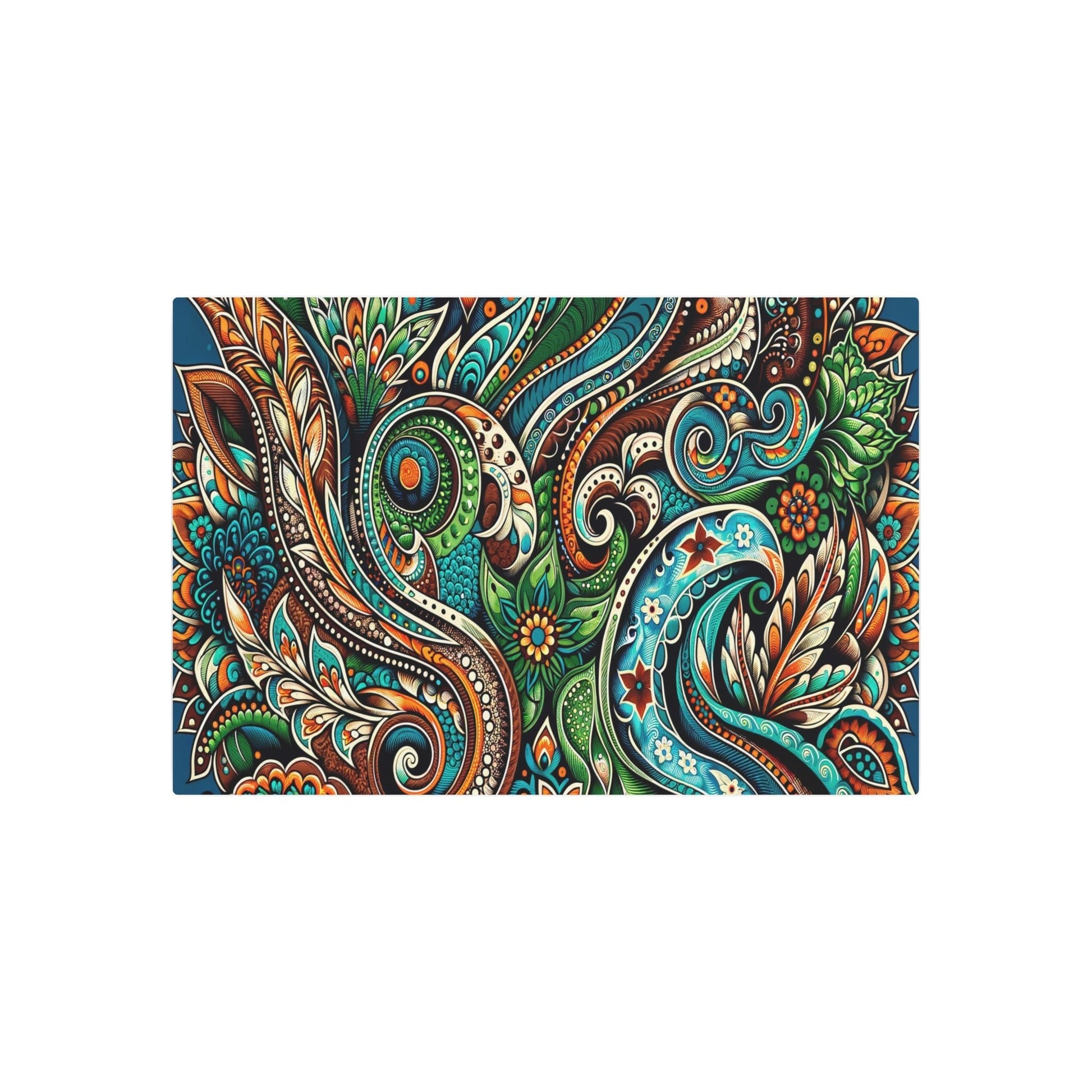 Metal Poster Art | "Stunning Indonesian Batik Art - Vibrant and Intricate Wax-Resist Dye Patterns"