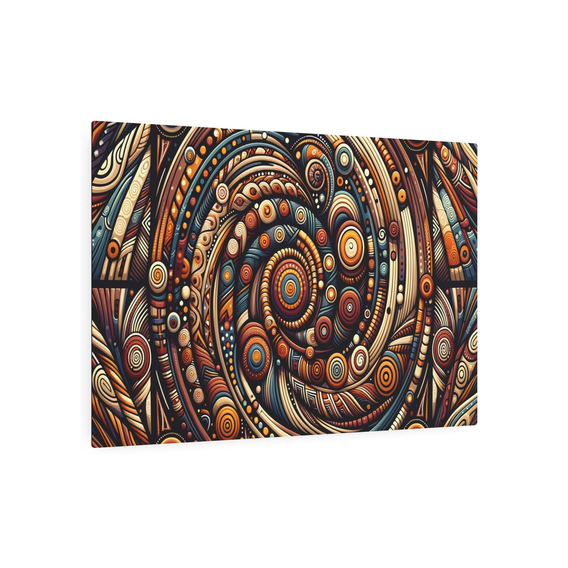 "Aboriginal Art Inspired Australian Masterpiece with Earthy Tones & Intricate Patterns" - Metal Poster Art 36″ x 24″ (Horizontal) 0.12''