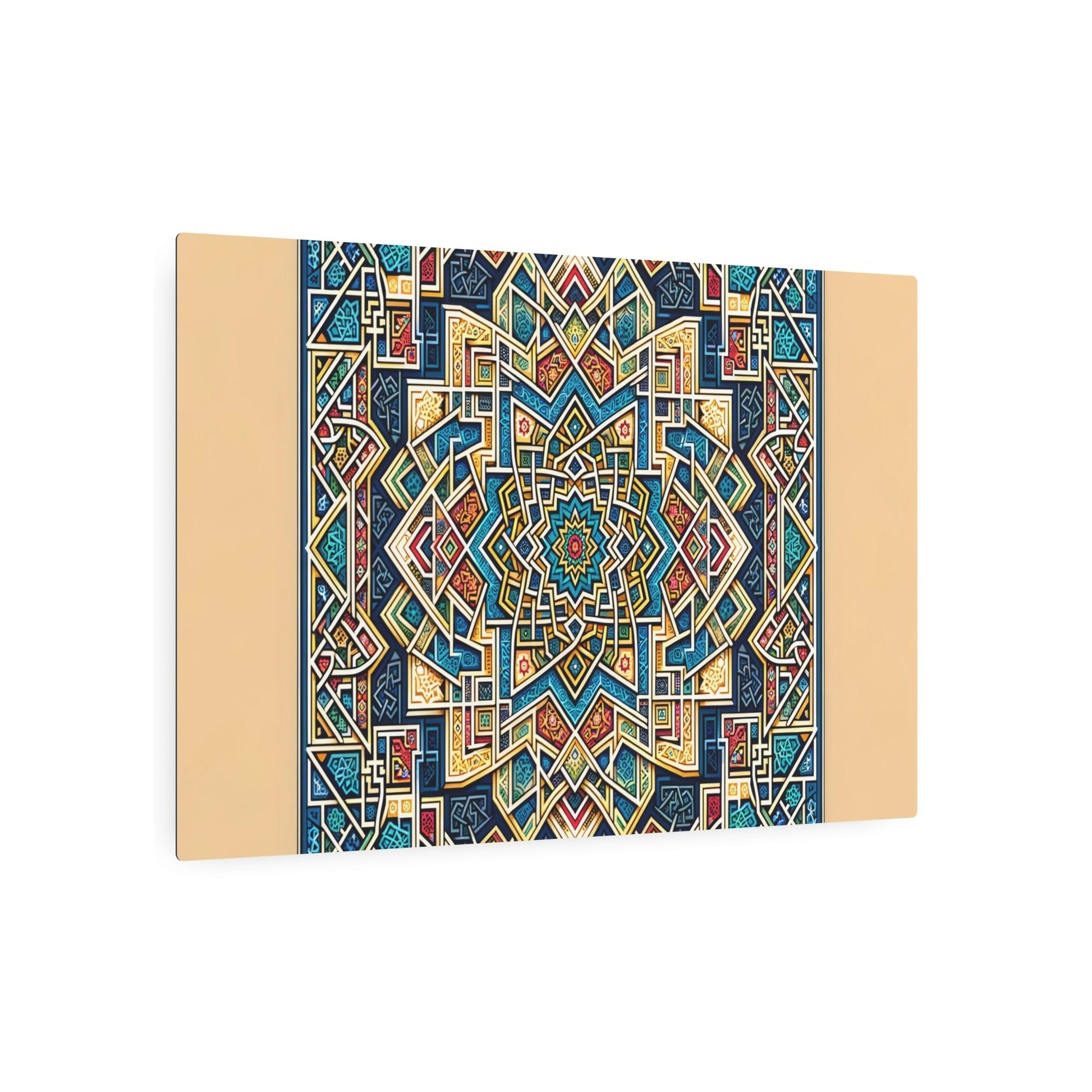 "Intricate Islamic Geometric Pattern Art in Vibrant Traditional Colors - Non-Western & Global Styles" - Metal Poster Art 36″ x 24″ (Horizontal) 0.12''