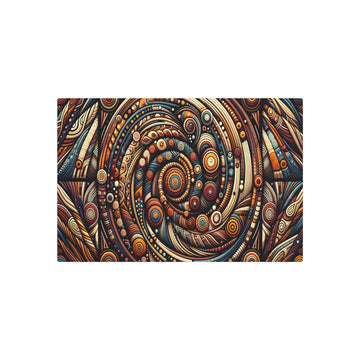 "Aboriginal Art Inspired Australian Masterpiece with Earthy Tones & Intricate Patterns" - Metal Poster Art 30″ x 20″ (Horizontal) 0.12''