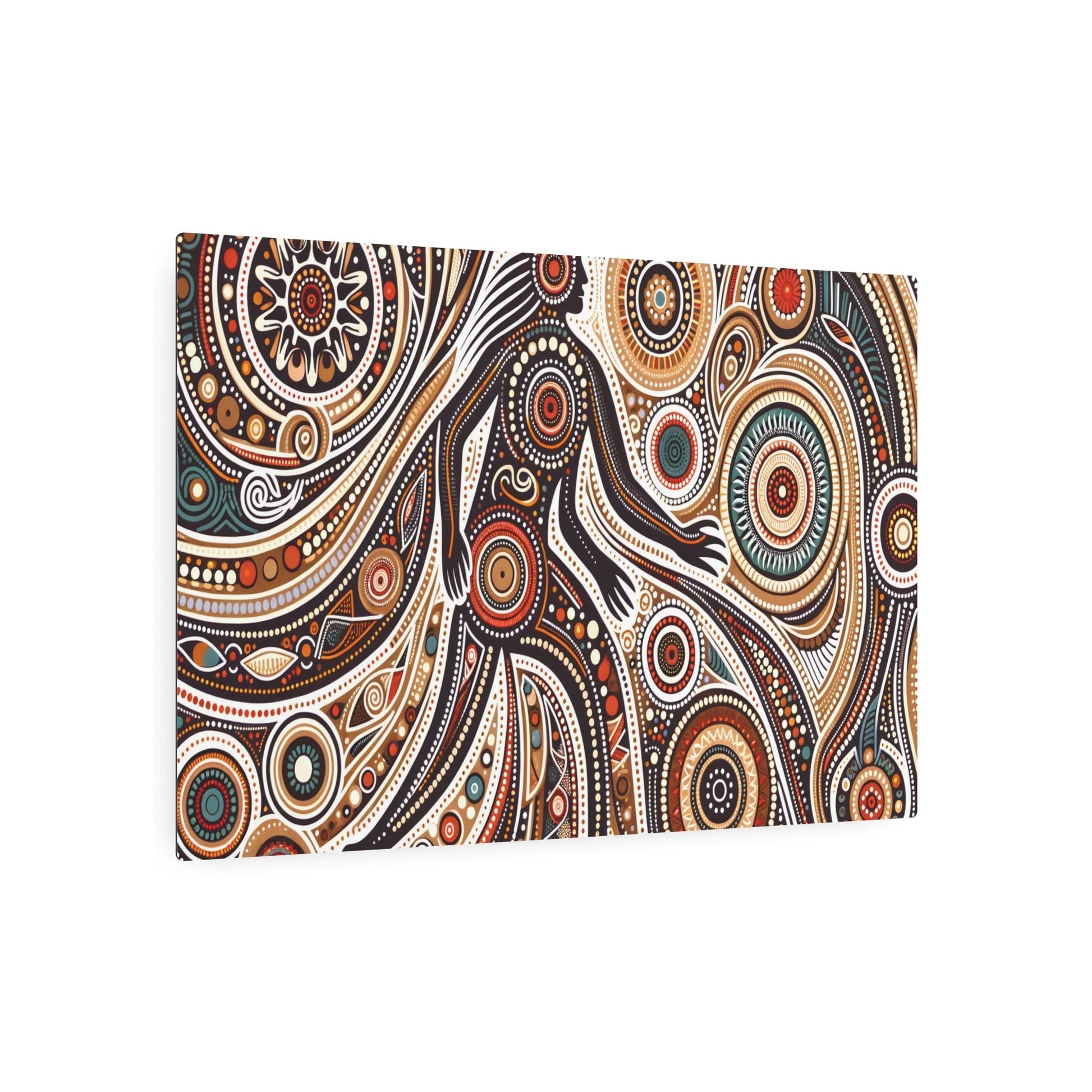 Metal Poster Art | "Traditional Aboriginal Art Inspired Image - Authentic Australian Pattern, Dot and Line Art in Non-Western & Global Styles Category" - Metal Poster Art 36″ x 24″ (Horizontal) 0.12''