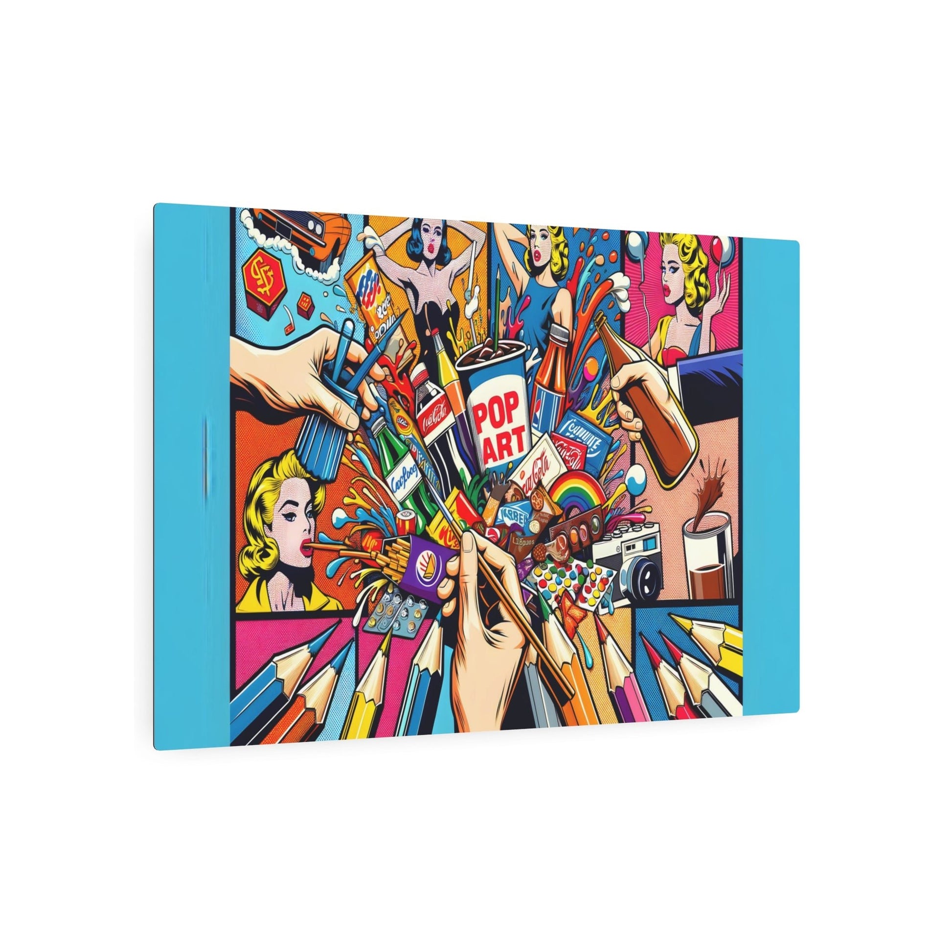 "Bold & Bright Pop Art Fusion Masterpiece - Modern Contemporary Style" - Metal Poster Art 36″ x 24″ (Horizontal) 0.12''