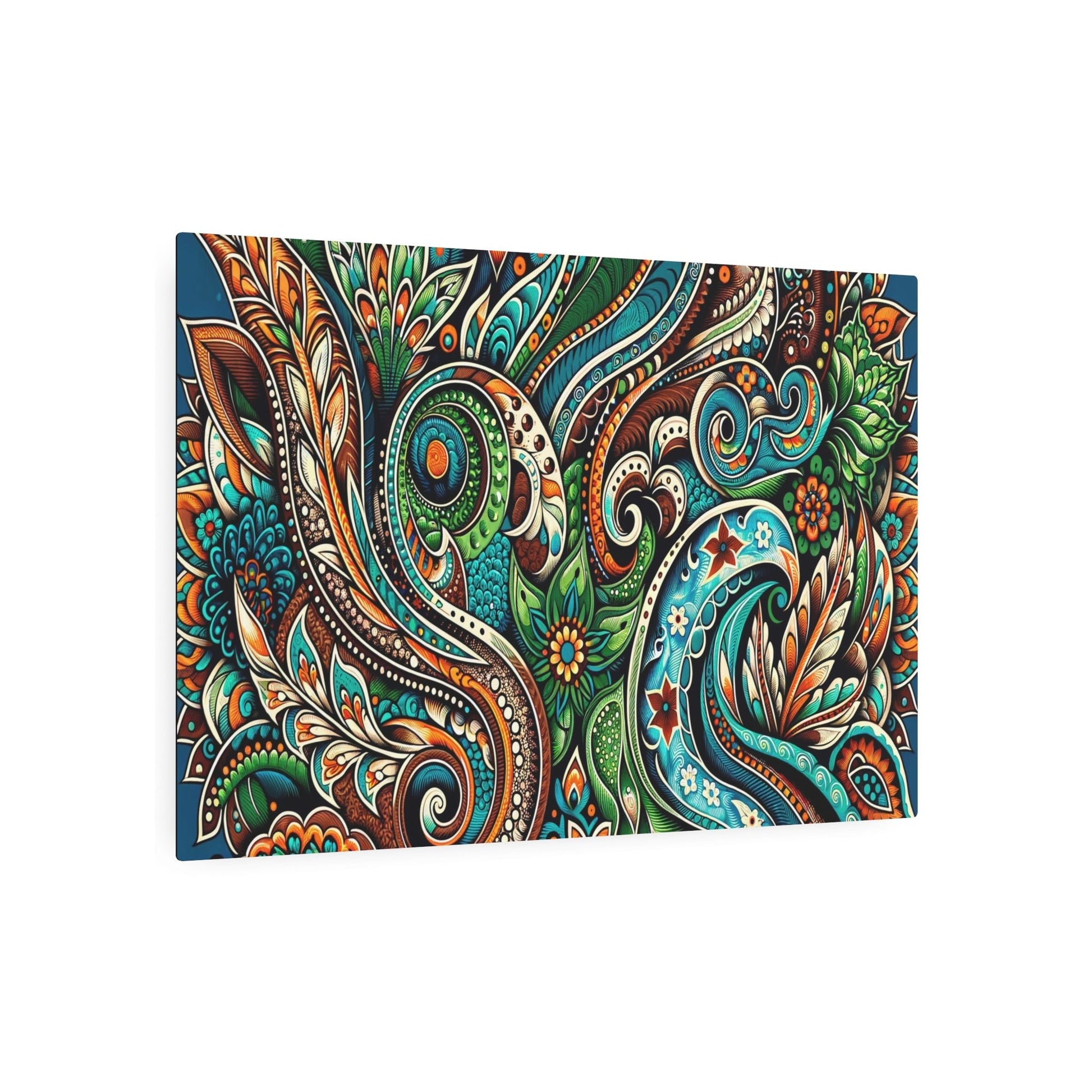 Metal Poster Art | "Stunning Indonesian Batik Art - Vibrant and Intricate Wax-Resist Dye Patterns"