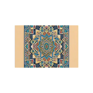 "Intricate Islamic Geometric Pattern Art in Vibrant Traditional Colors - Non-Western & Global Styles" - Metal Poster Art 30″ x 20″ (Horizontal) 0.12''