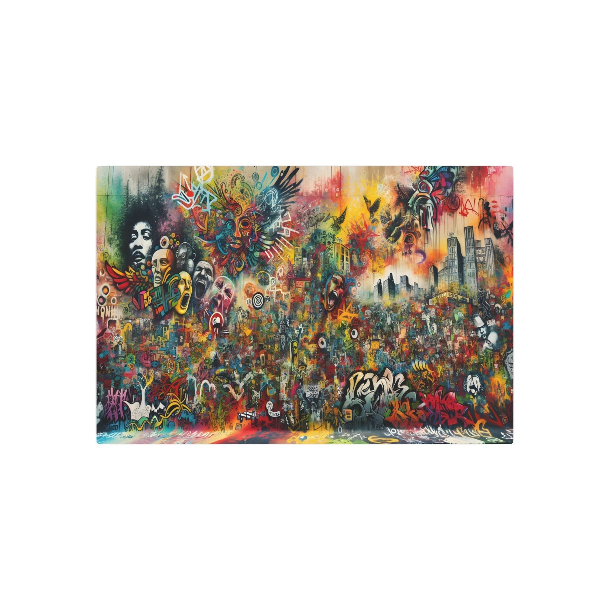 "Vibrant Street Art Graffiti Murals in Modern & Contemporary Styles" - Metal Poster Art 36″ x 24″ (Horizontal) 0.12''