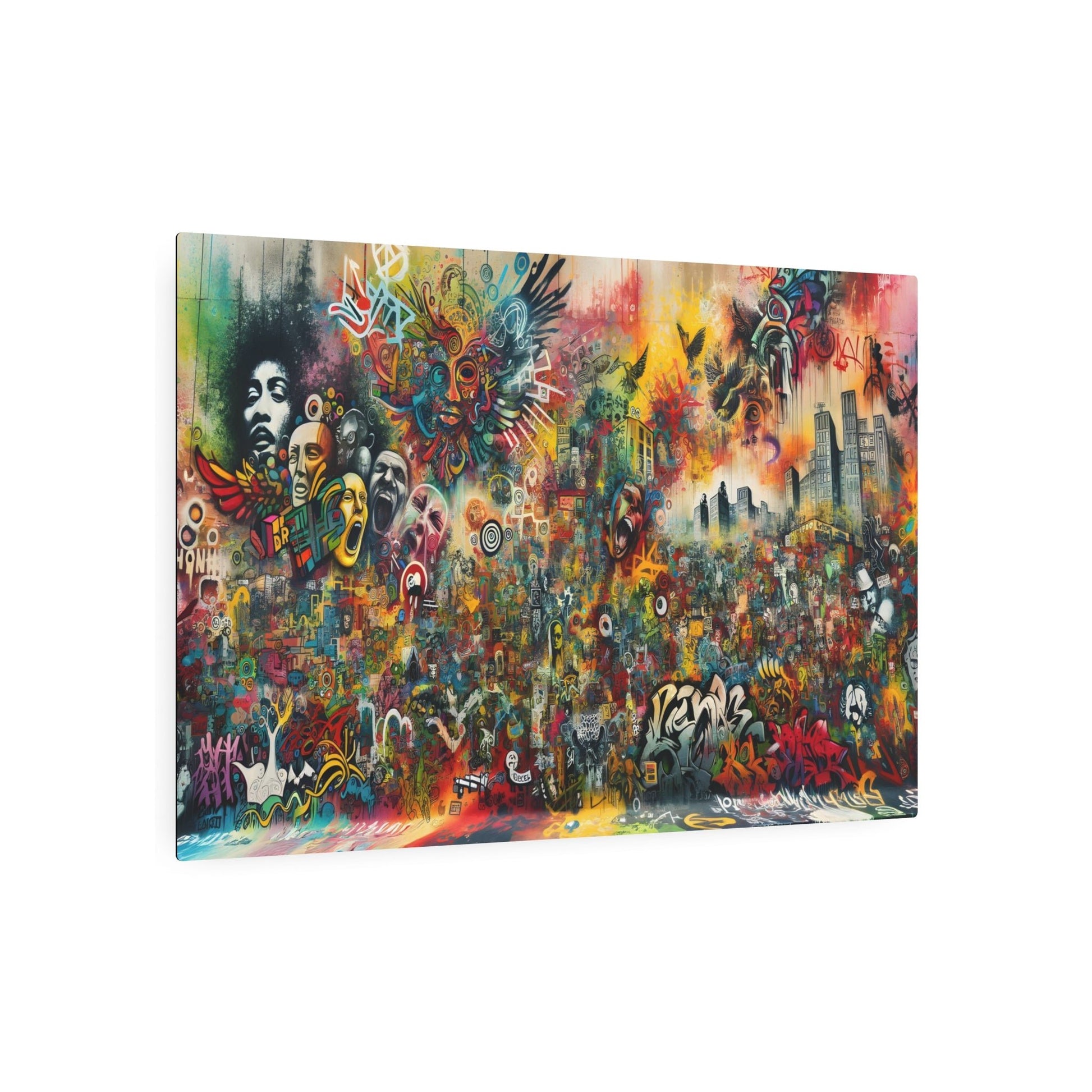 "Vibrant Street Art Graffiti Murals in Modern & Contemporary Styles" - Metal Poster Art 36″ x 24″ (Horizontal) 0.12''