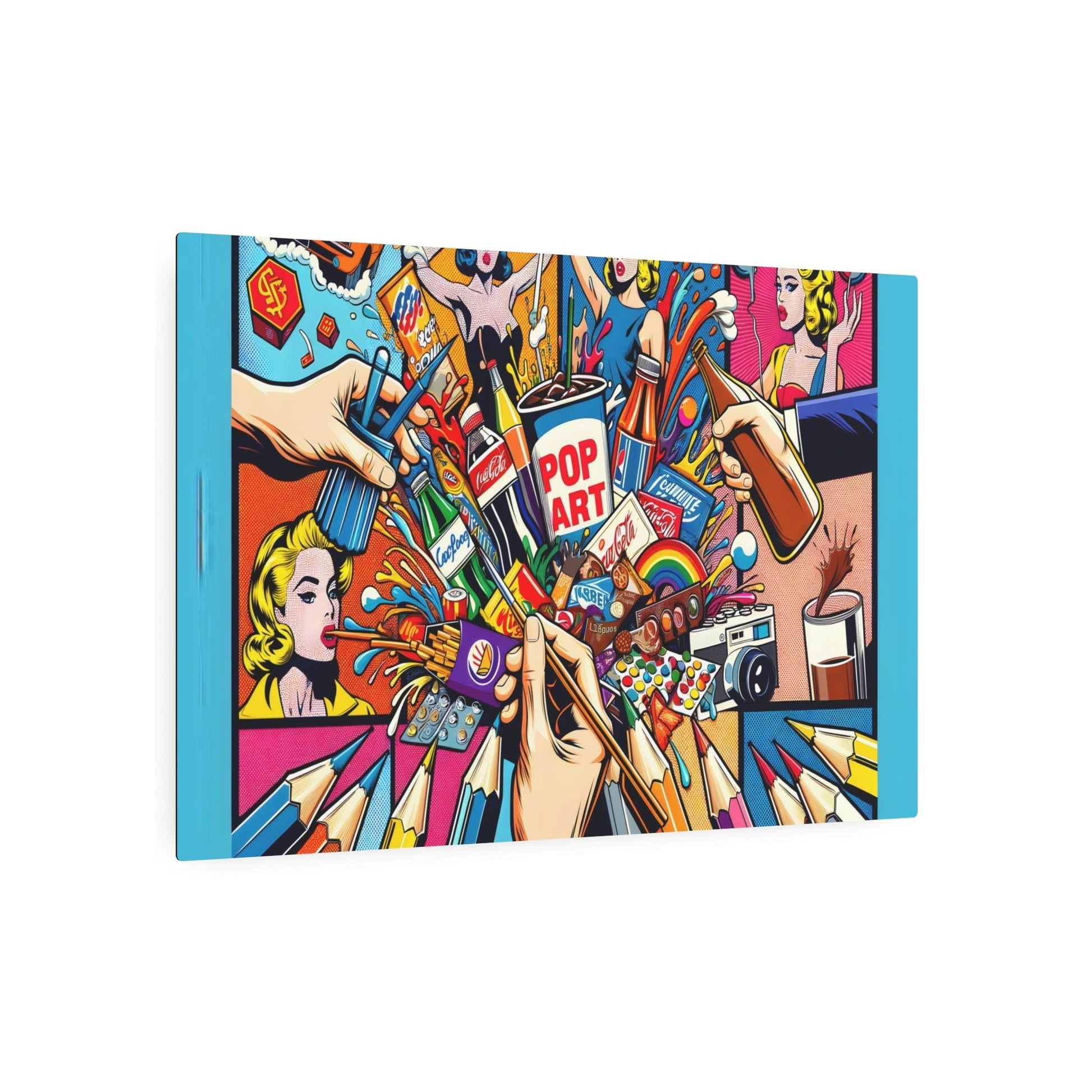 "Bold & Bright Pop Art Fusion Masterpiece - Modern Contemporary Style" - Metal Poster Art 36″ x 24″ (Horizontal) 0.12''