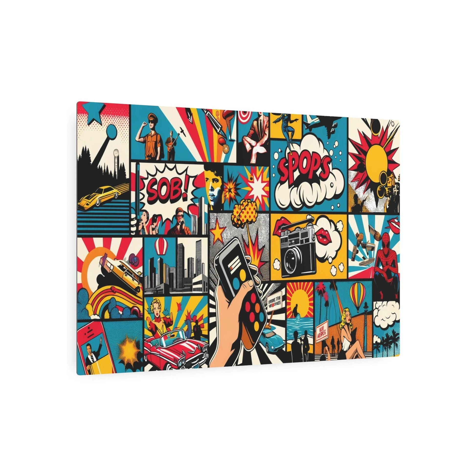 "Vibrant Pop Art Canvas: A Bold Fusion of Modern Culture & Saturated Colors" - Metal Poster Art 30″ x 20″ (Horizontal) 0.12''