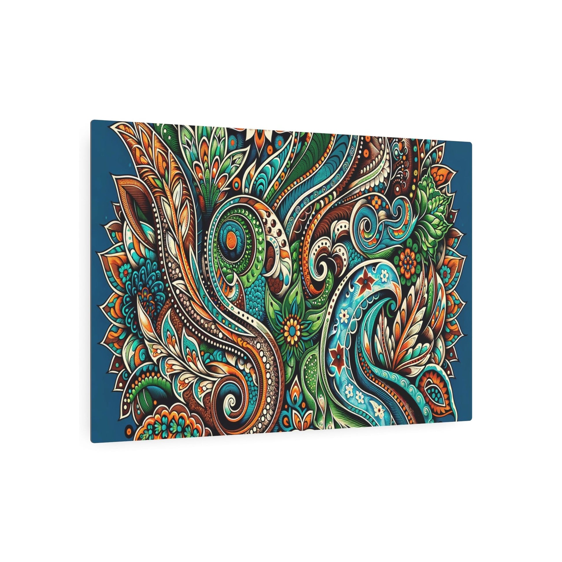 Metal Poster Art | "Stunning Indonesian Batik Art - Vibrant and Intricate Wax-Resist Dye Patterns"