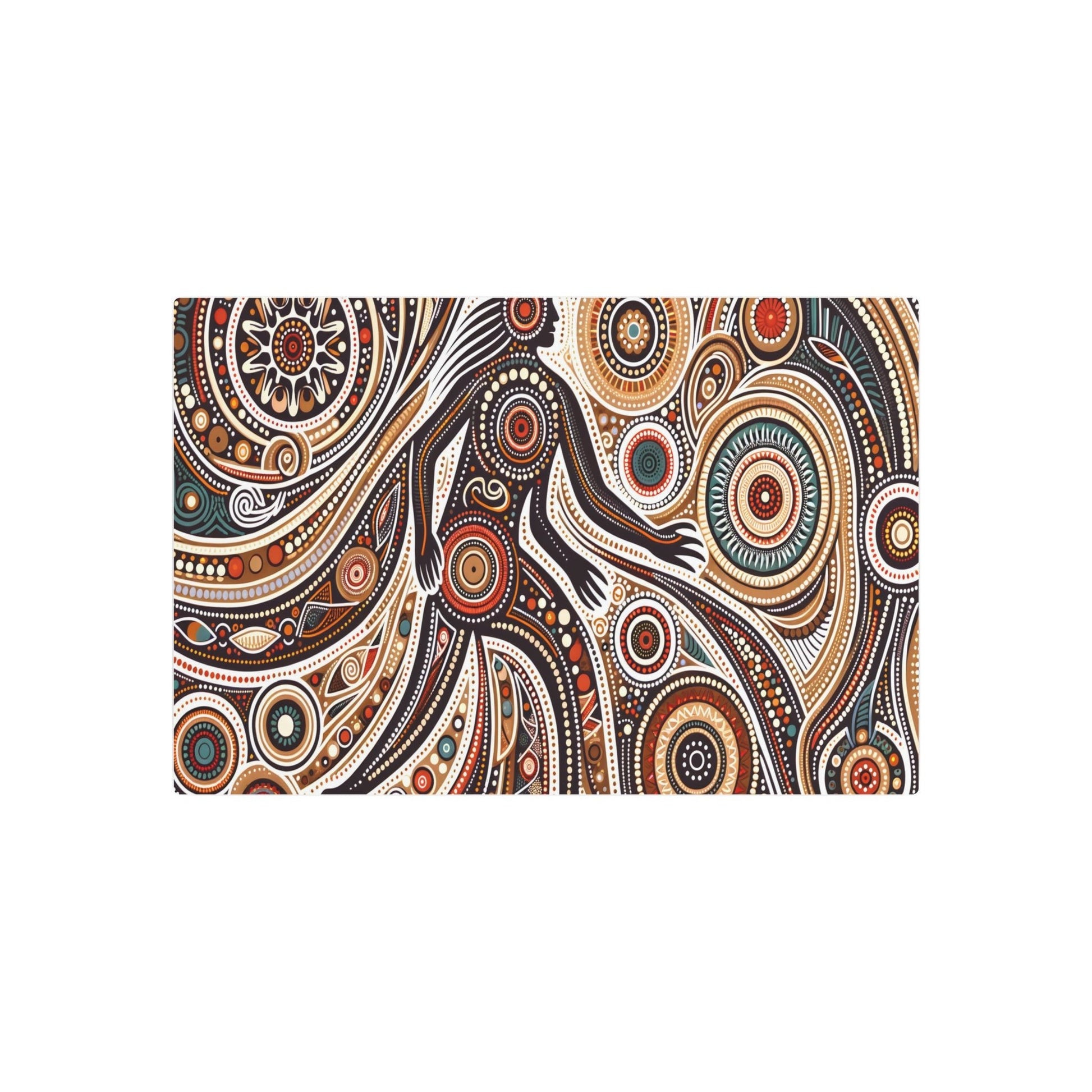 Metal Poster Art | "Traditional Aboriginal Art Inspired Image - Authentic Australian Pattern, Dot and Line Art in Non-Western & Global Styles Category" - Metal Poster Art 30″ x 20″ (Horizontal) 0.12''