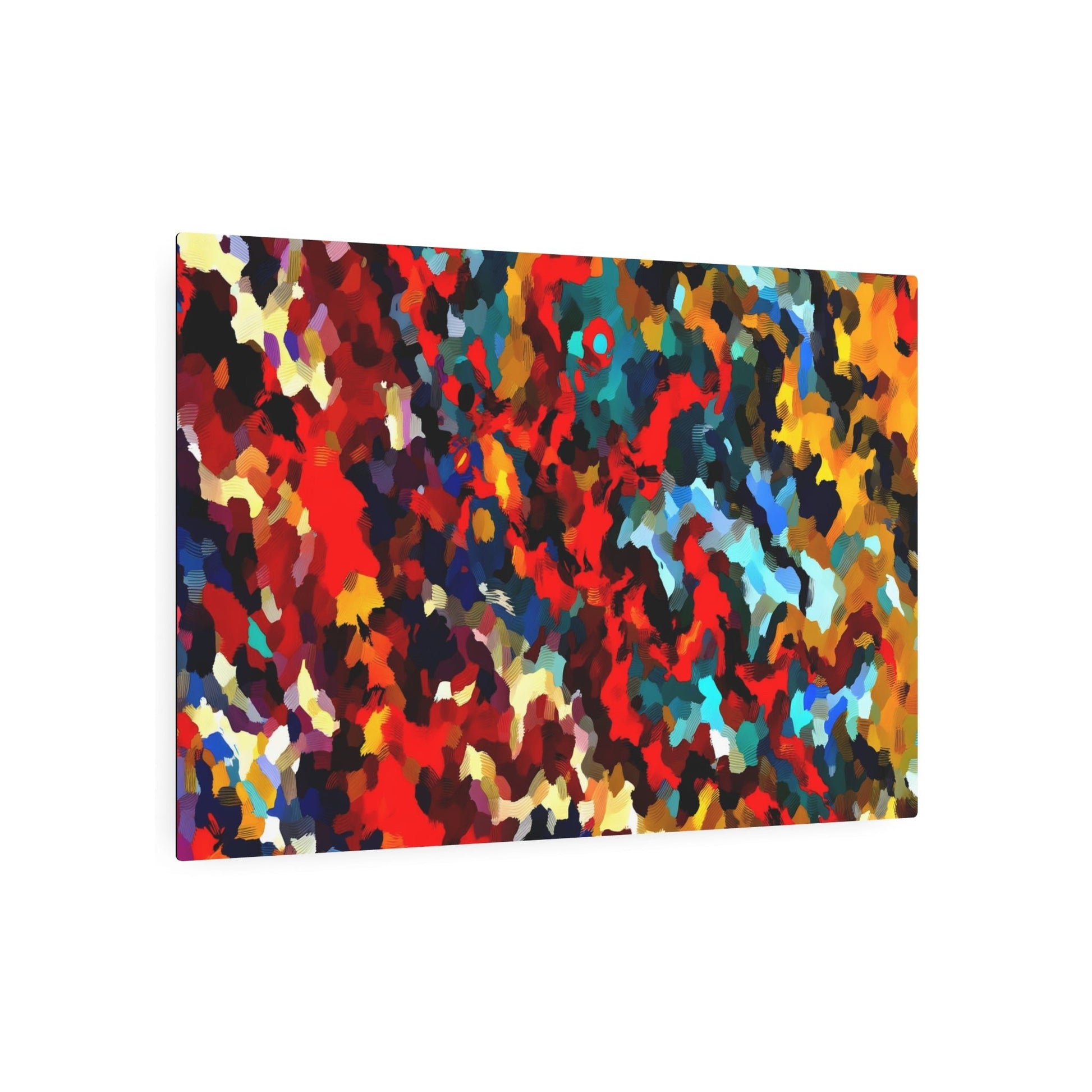 Metal Poster Art | "Abstract Expressionism Art Piece - Emotionally Charged, Spontaneously Vibrant - Modern Contemporary Style - Freedom of Expression in Vivid Contr - Metal Poster Art 36″ x 24″ (Horizontal) 0.12''