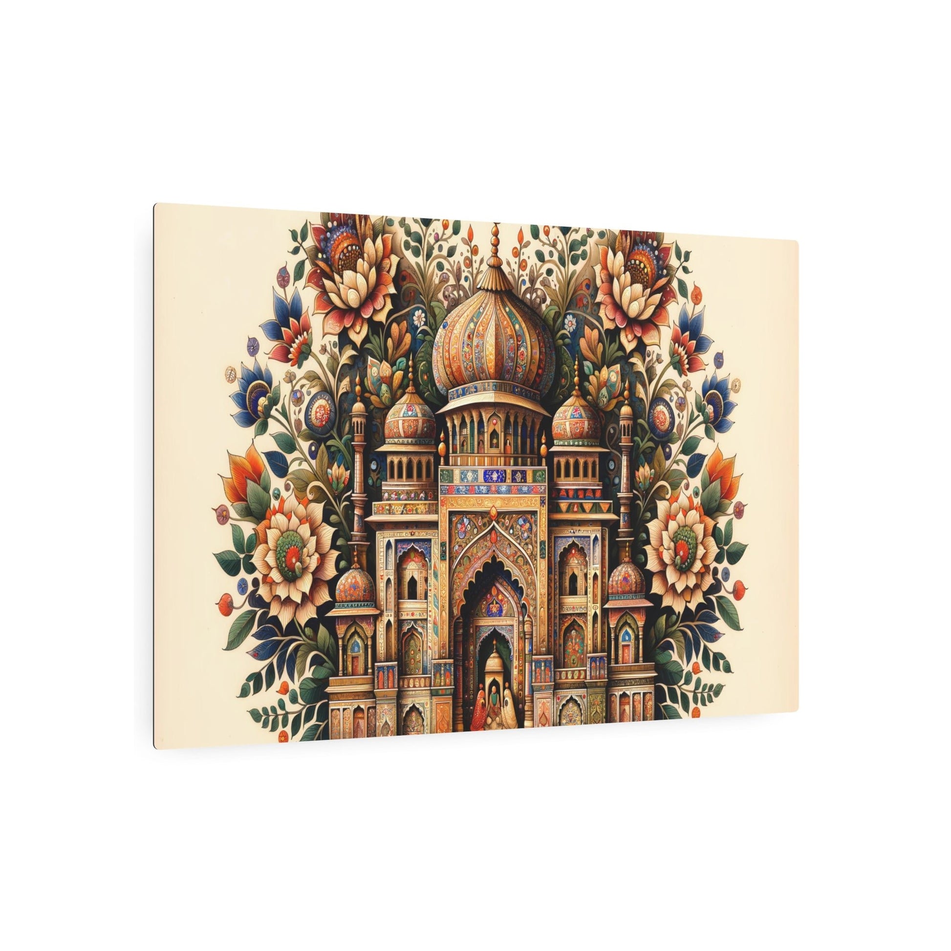 Metal Poster Art | "Mughal Miniature Artwork: Vibrant South Asian Historical Painting Inspired by Traditional Mughal Styles" - Metal Poster Art 36″ x 24″ (Horizontal) 0.12''