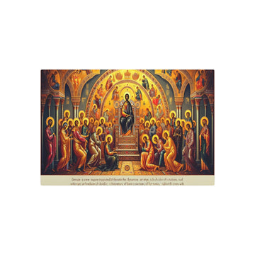 Metal Poster Art | "Byzantine Art Style Image: Traditional Iconography with Vibrant Gold & Rich Color Tones - Non-Western & Global Styles, Byzantine - Metal Poster Art 30″ x 20″ (Horizontal) 0.12''
