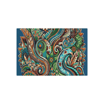 Metal Poster Art | "Stunning Indonesian Batik Art - Vibrant and Intricate Wax-Resist Dye Patterns"