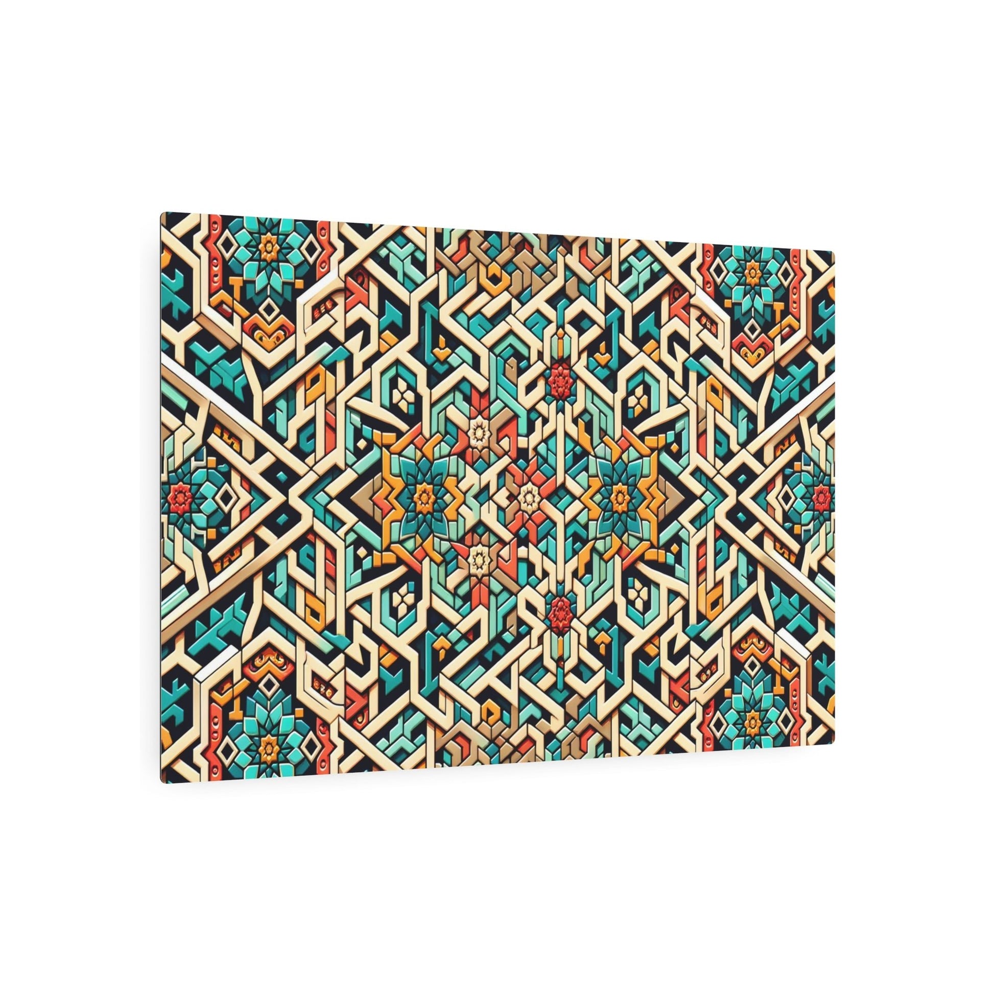 Metal Poster Art | "Islamic Geometric Pattern Artwork - Authentic Non-Western & Global Style Decorative Wall Art" - Metal Poster Art 36″ x 24″ (Horizontal) 0.12''