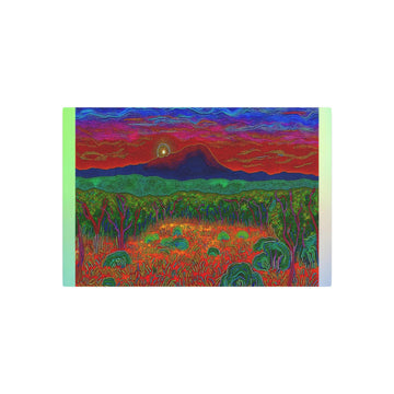 Metal Poster Art | "Vibrant Aboriginal Dot Painting Artwork: Australian Landscape in Non-Western & Global Styles" - Metal Poster Art 30″ x 20″ (Horizontal) 0.12''