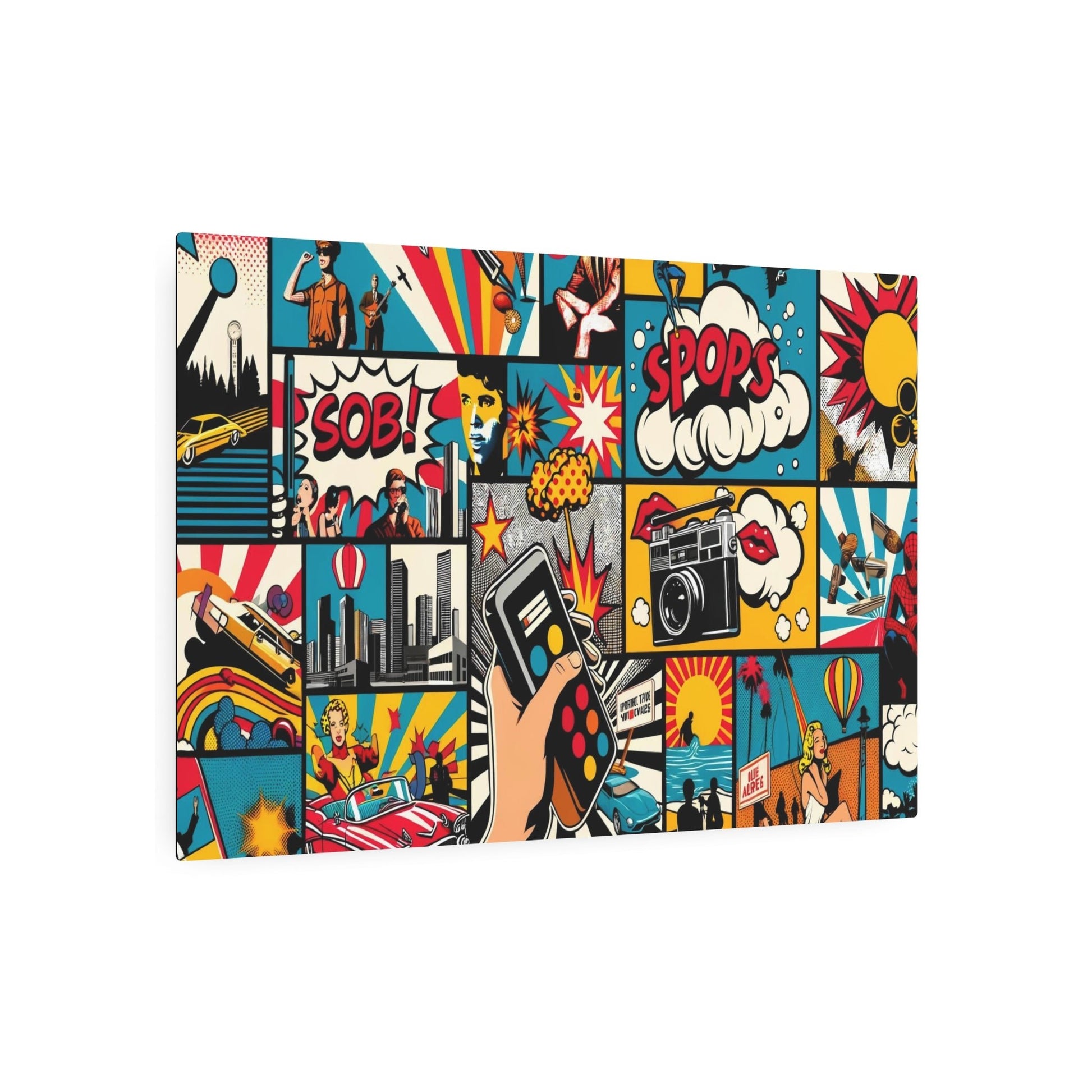 "Vibrant Pop Art Canvas: A Bold Fusion of Modern Culture & Saturated Colors" - Metal Poster Art 30″ x 20″ (Horizontal) 0.12''