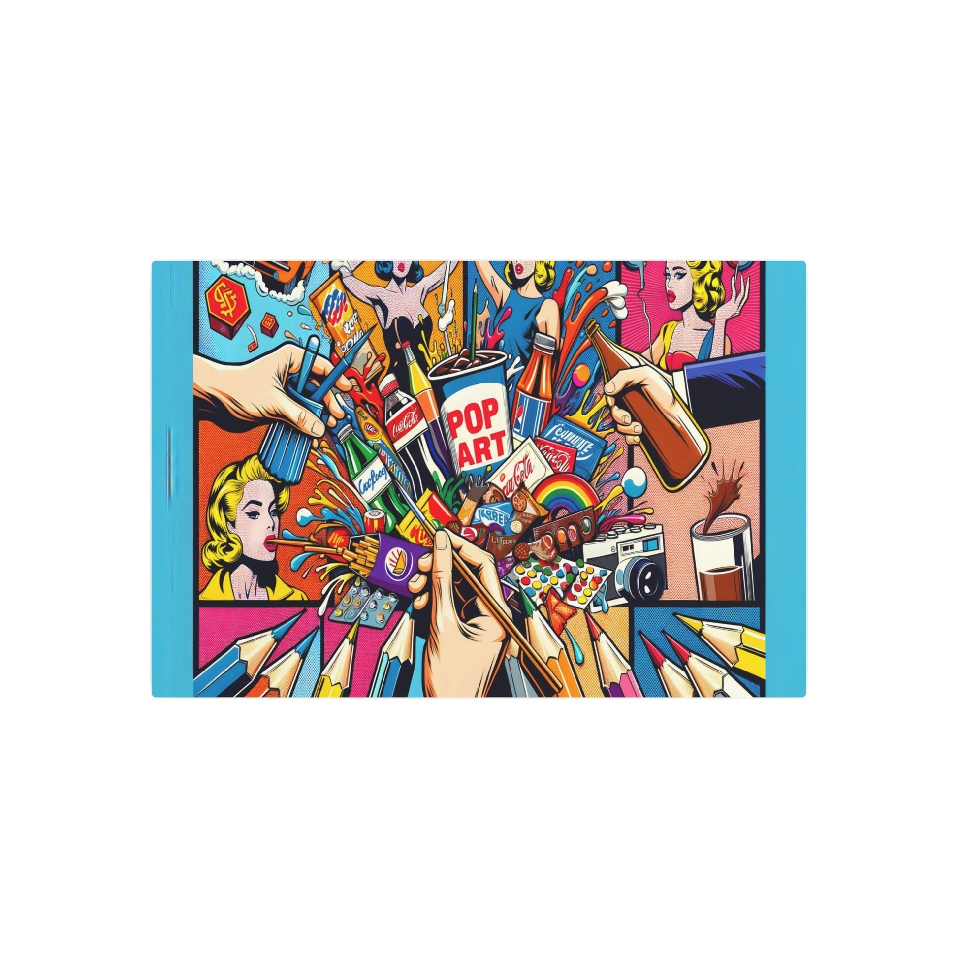 "Bold & Bright Pop Art Fusion Masterpiece - Modern Contemporary Style" - Metal Poster Art 36″ x 24″ (Horizontal) 0.12''