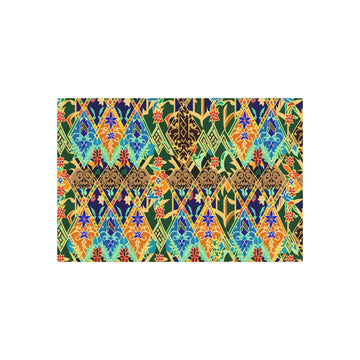 Metal Poster Art | "Traditional Indonesian Batik Art-Inspired Colorful and Intricate Pattern - Non-Western & Global Styles, Batik Art Category" - Metal Poster Art 30″ x 20″ (Horizontal) 0.12''