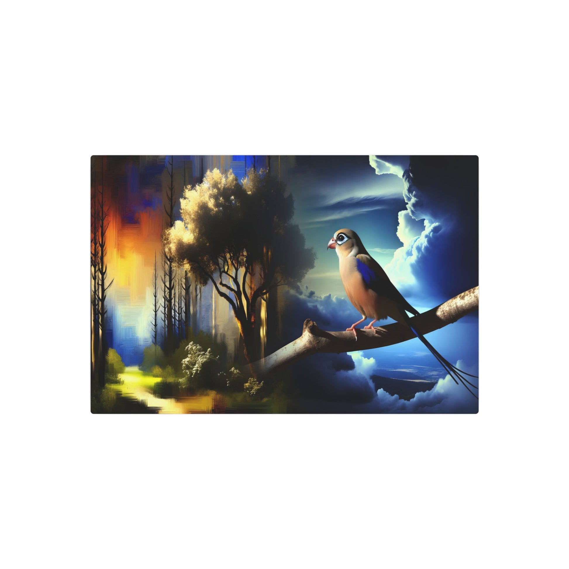 Metal Poster Art | "Romanticism-Style Western Art - Dramatic Bird Scene with Intense Emotion and Sublime Nature Contrast" - Metal Poster Art 30″ x 20″ (Horizontal) 0.12''