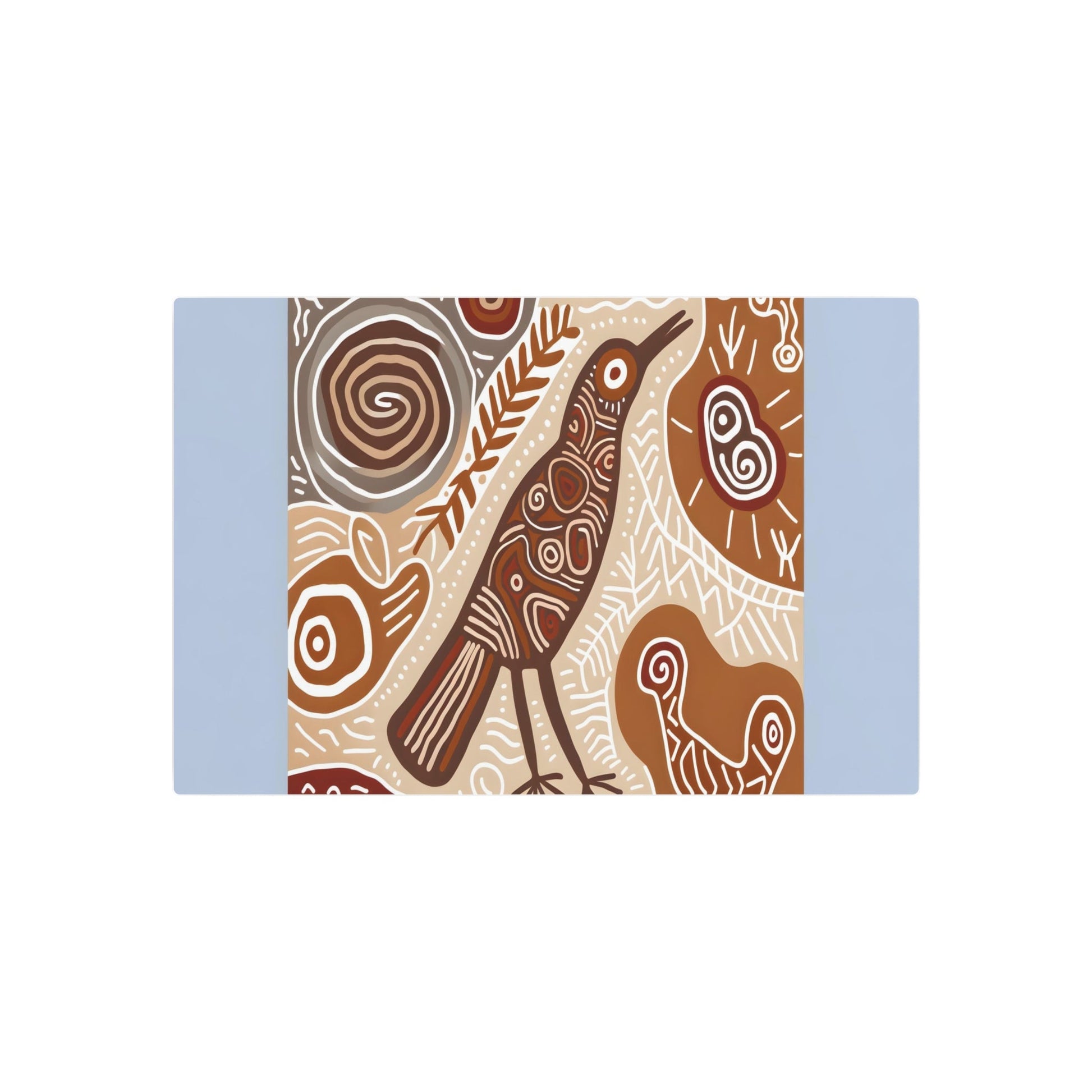 Metal Poster Art | "Aboriginal Art Inspired Australian Bird - Authentic Non-Western Global Art in Unique Aboriginal Style" - Metal Poster Art 30″ x 20″ (Horizontal) 0.12''