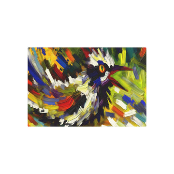Metal Poster Art | "Vibrant Abstract Expressionism Art - Modern Contemporary Style Bird Painting with Emotional Brush Strokes" - Metal Poster Art 30″ x 20″ (Horizontal) 0.12''