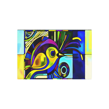 Metal Poster Art | "Modern & Contemporary Pop Art - Vibrant Colored Bird with Bold Outlines - Iconic Style Wall Decor" - Metal Poster Art 30″ x 20″ (Horizontal) 0.12''