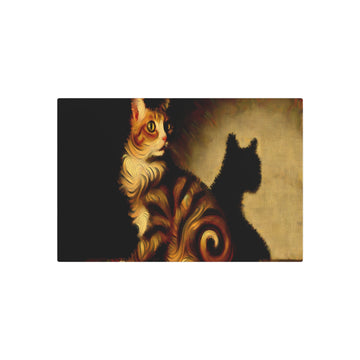 Metal Poster Art | "Baroque Style Art - Western Art Styles: Extravagant Posing Cat Image in Baroque Tradition" - Metal Poster Art 30″ x 20″ (Horizontal) 0.12''
