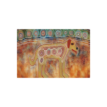 Metal Poster Art | "Aboriginal Art Inspired Australian Dog Painting - Non-Western and Global Art Styles" - Metal Poster Art 30″ x 20″ (Horizontal) 0.12''