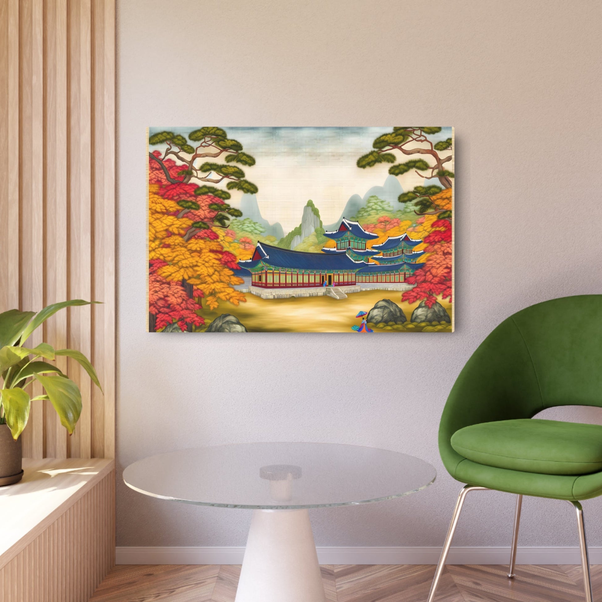 Metal Poster Art | "Intricate Joseon Dynasty Inspired Painting: Showcasing Traditional Korean Aesthetics and Cultural Elements - Authentic Asian Art Styles Collection" - Metal Poster Art 36″ x 24″ (Horizontal) 0.12''