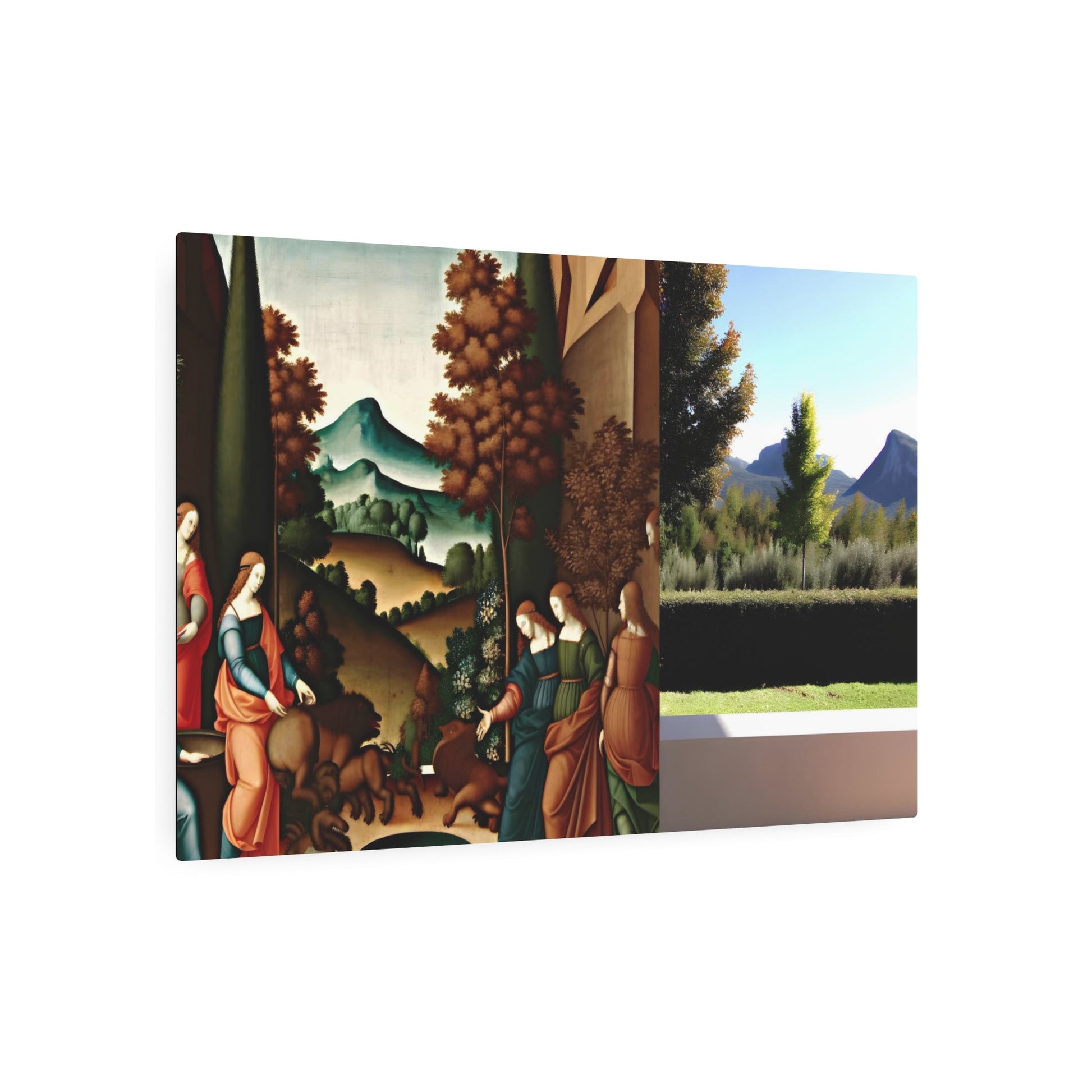 Metal Poster Art | "Renaissance Art Revival: A Masterpiece Embodying the Intricate Techniques and Themes of Western Renaissance Art Styles" - Metal Poster Art 36″ x 24″ (Horizontal) 0.12''