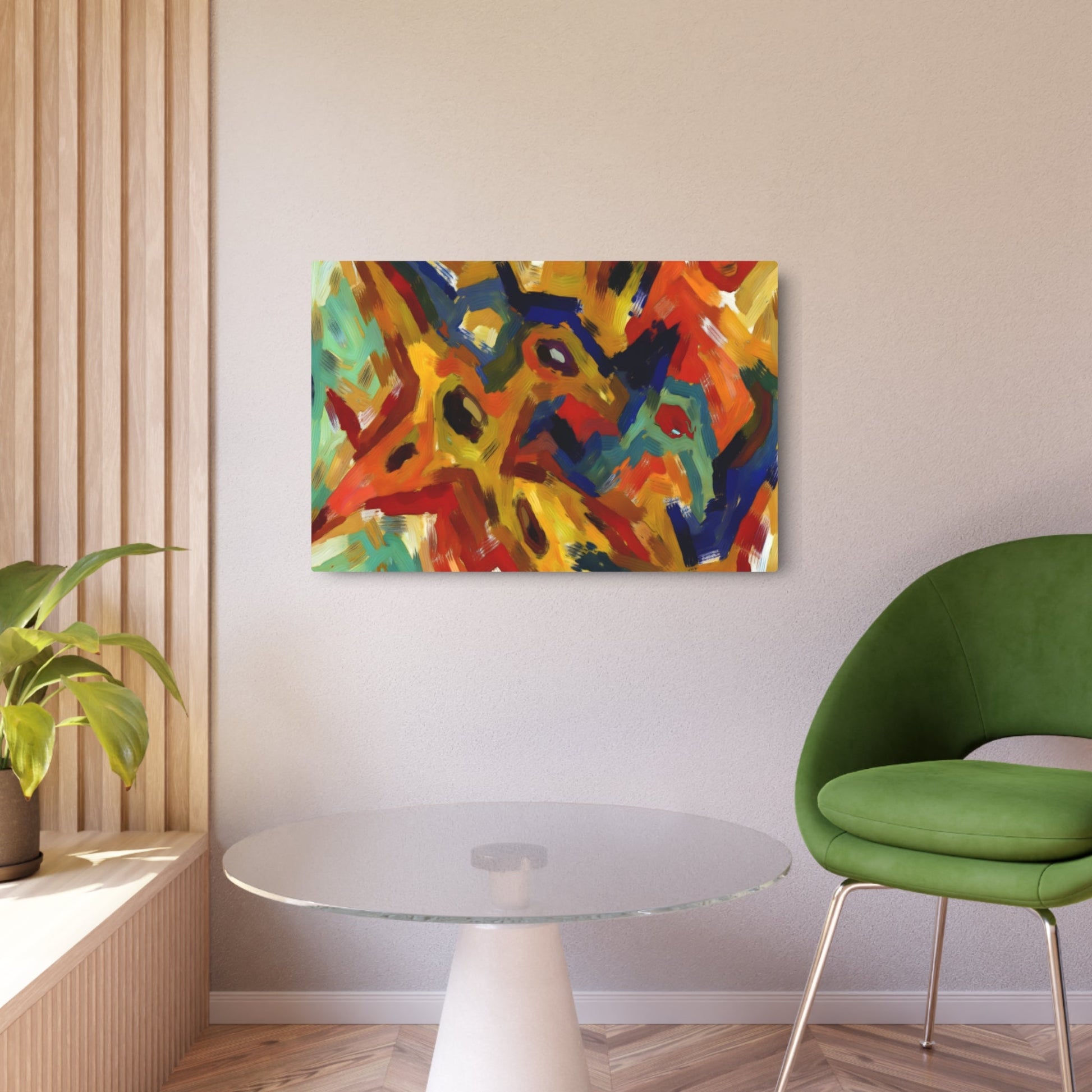 Metal Poster Art | "Vibrant Expressionist Style Western Artwork: Bold Colors, Distorted Forms and Dramatic Brushstrokes with High Emotional Impact" - Metal Poster Art 36″ x 24″ (Horizontal) 0.12''
