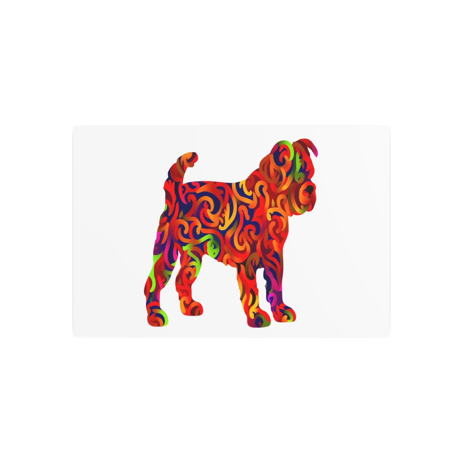 Metal Poster Art | "Indonesian Batik Art Dog Print - Vibrant, Intricate Non-Western Style Decorative Image" - Metal Poster Art 36″ x 24″ (Horizontal) 0.12''