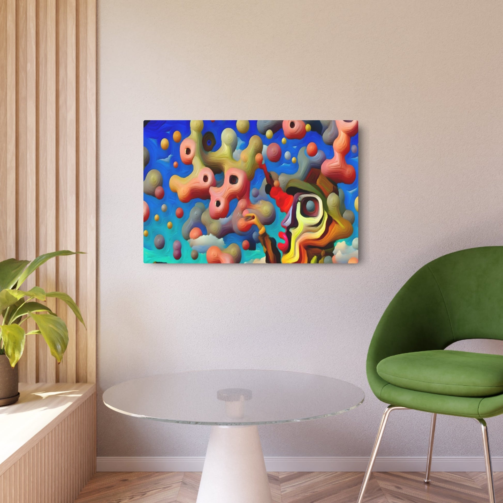 Metal Poster Art | "Modern Surrealism Art Inspired by Salvador Dalí - Dreamlike Landscape with Floating Objects and Exaggerated Forms - Contemporary Surrealist Wall Décor - Metal Poster Art 36″ x 24″ (Horizontal) 0.12''