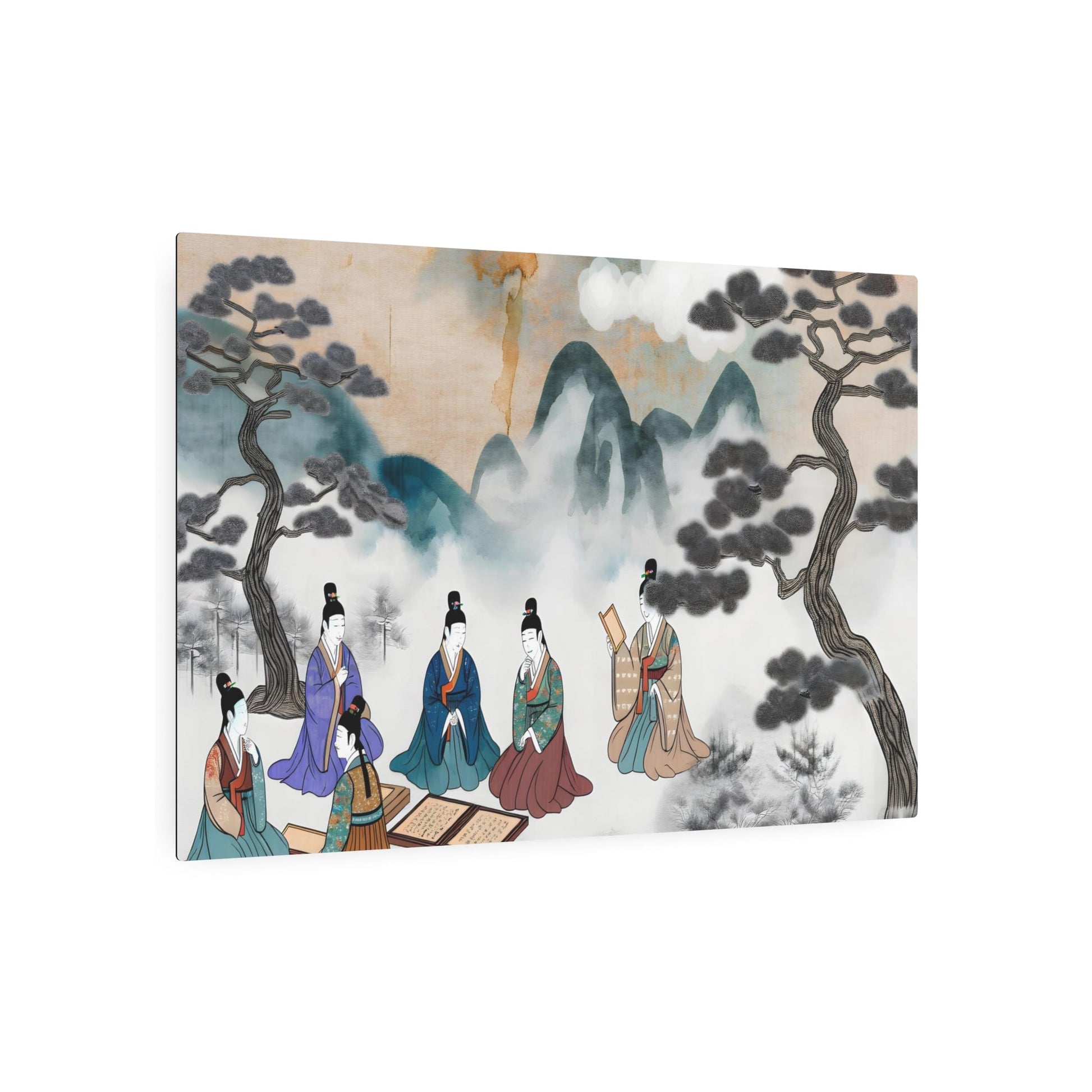 Metal Poster Art | "Authentic Asian Art Styles: Handcrafted Joseon Dynasty-Inspired Korean Painting" - Metal Poster Art 36″ x 24″ (Horizontal) 0.12''