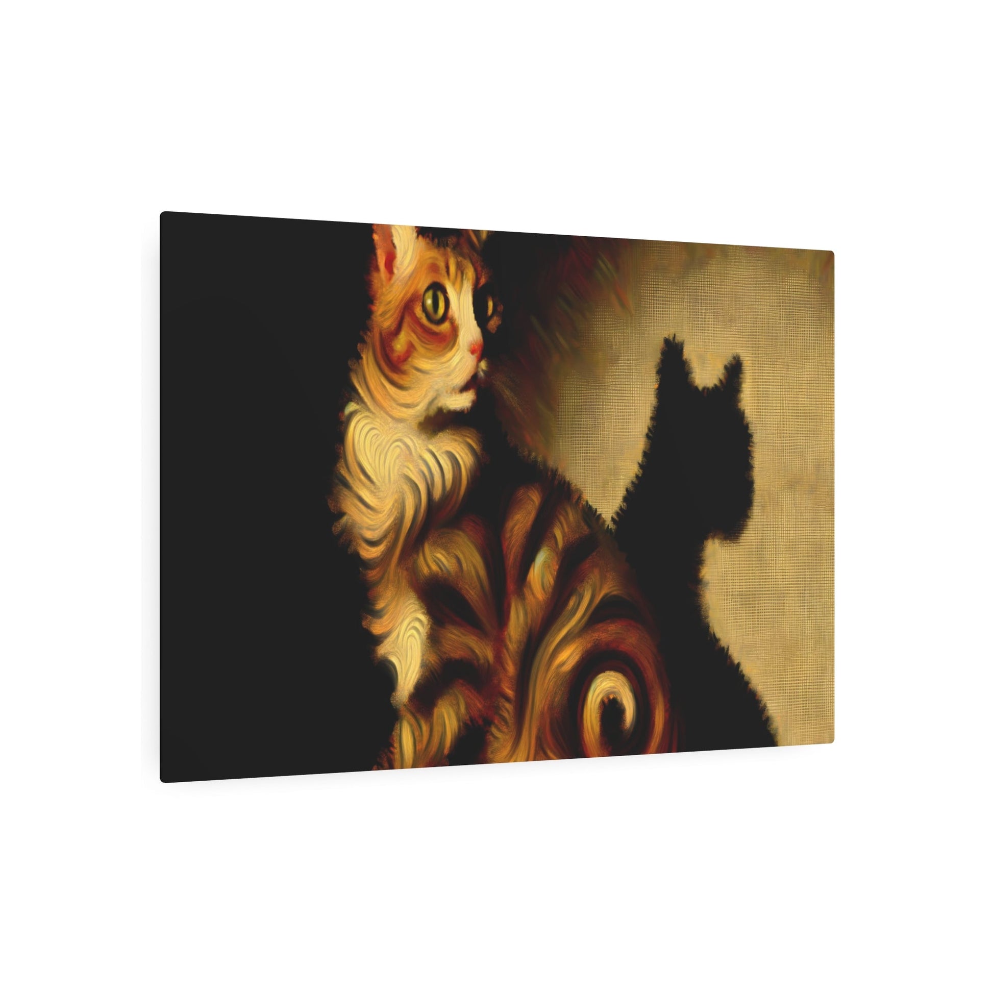 Metal Poster Art | "Baroque Style Art - Western Art Styles: Extravagant Posing Cat Image in Baroque Tradition" - Metal Poster Art 36″ x 24″ (Horizontal) 0.12''