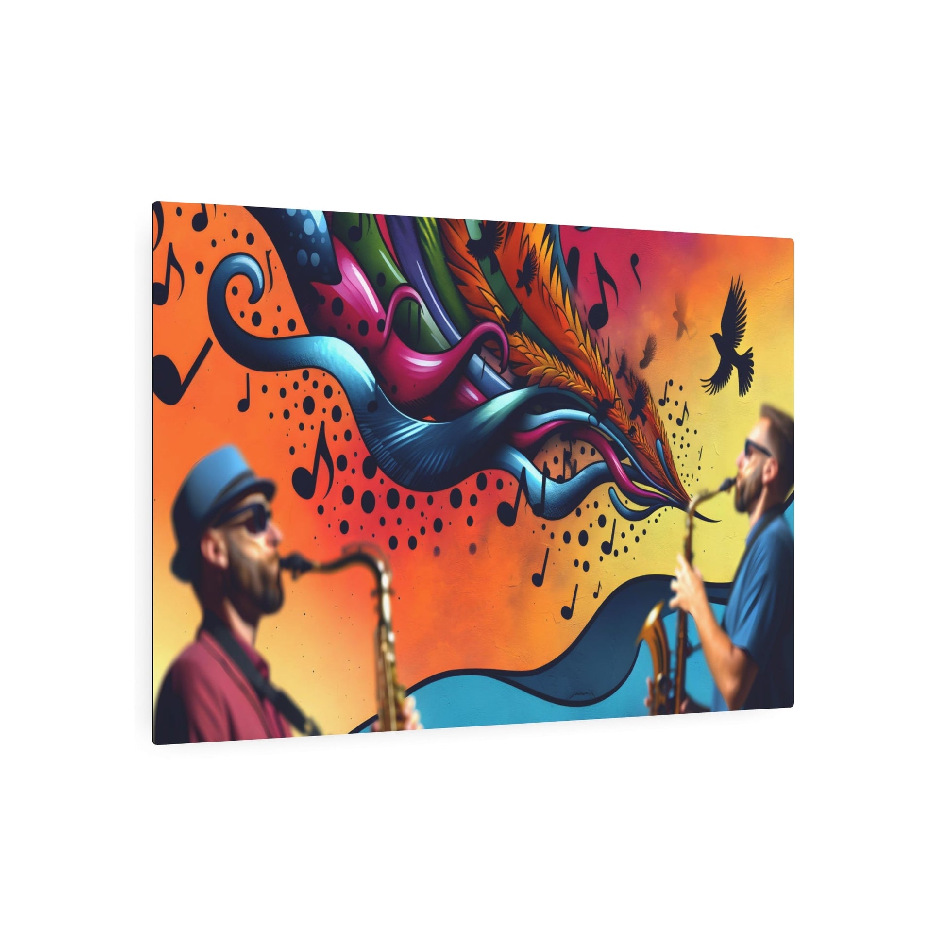 Metal Poster Art | "Vibrant Modern Street Art Image - Dynamic & Contemporary Style Urban Wall Artwork" - Metal Poster Art 36″ x 24″ (Horizontal) 0.12''