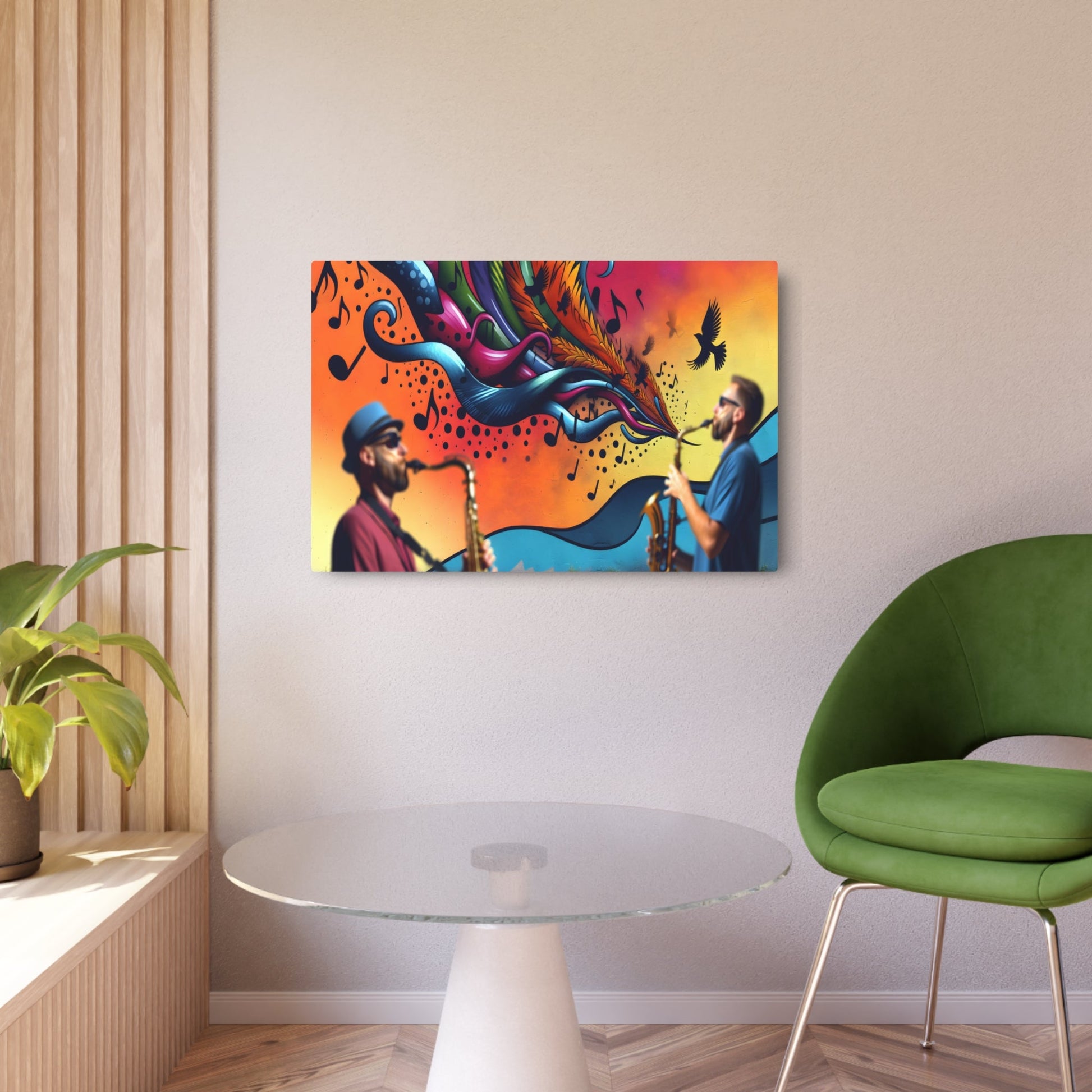 Metal Poster Art | "Vibrant Modern Street Art Image - Dynamic & Contemporary Style Urban Wall Artwork" - Metal Poster Art 36″ x 24″ (Horizontal) 0.12''