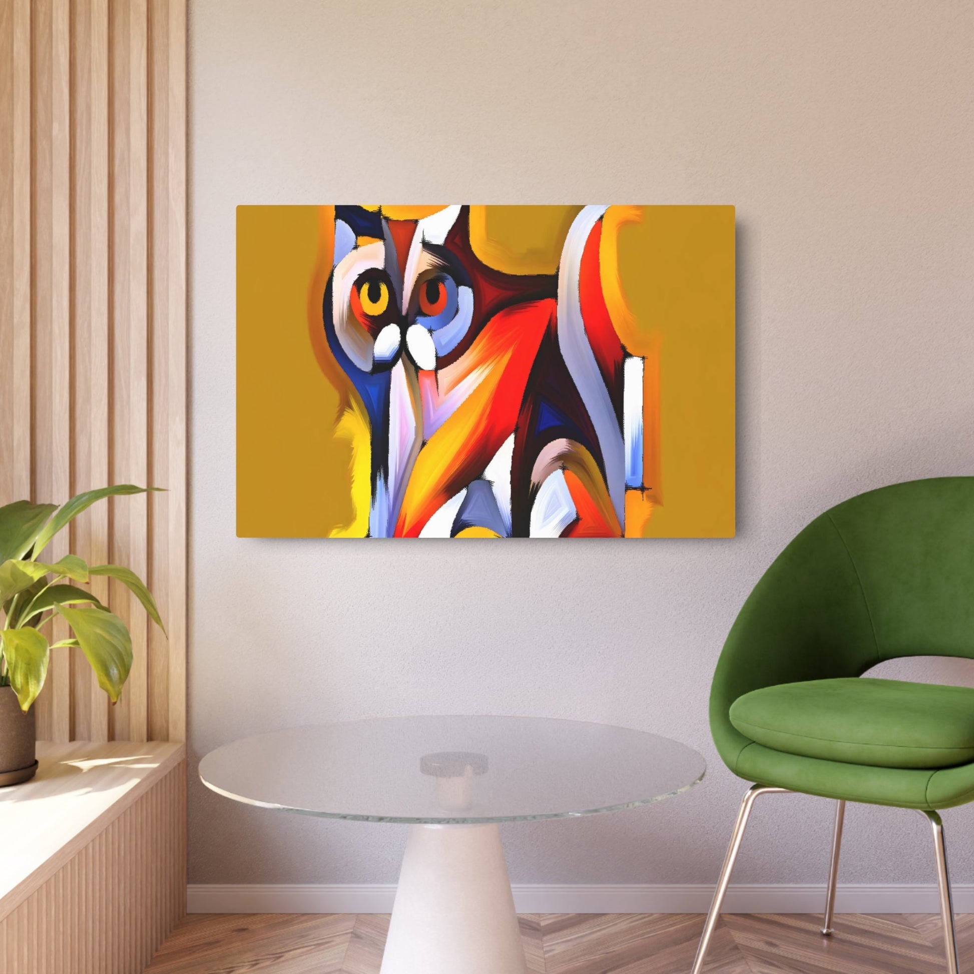 Metal Poster Art | "Modern Abstract Expressionism Cat Art: Bold Colors, Exaggerated Forms & Non-Representational Shapes - Contemporary Styles of Art" - Metal Poster Art 36″ x 24″ (Horizontal) 0.12''