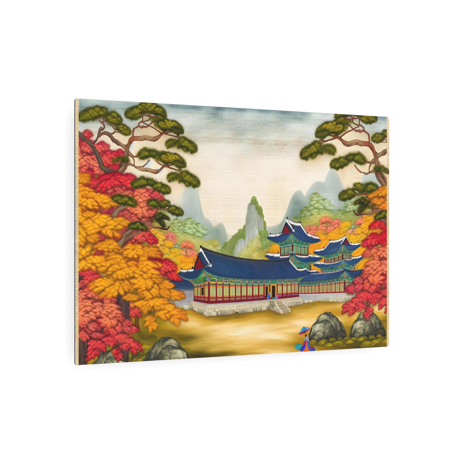 Metal Poster Art | "Intricate Joseon Dynasty Inspired Painting: Showcasing Traditional Korean Aesthetics and Cultural Elements - Authentic Asian Art Styles Collection" - Metal Poster Art 36″ x 24″ (Horizontal) 0.12''